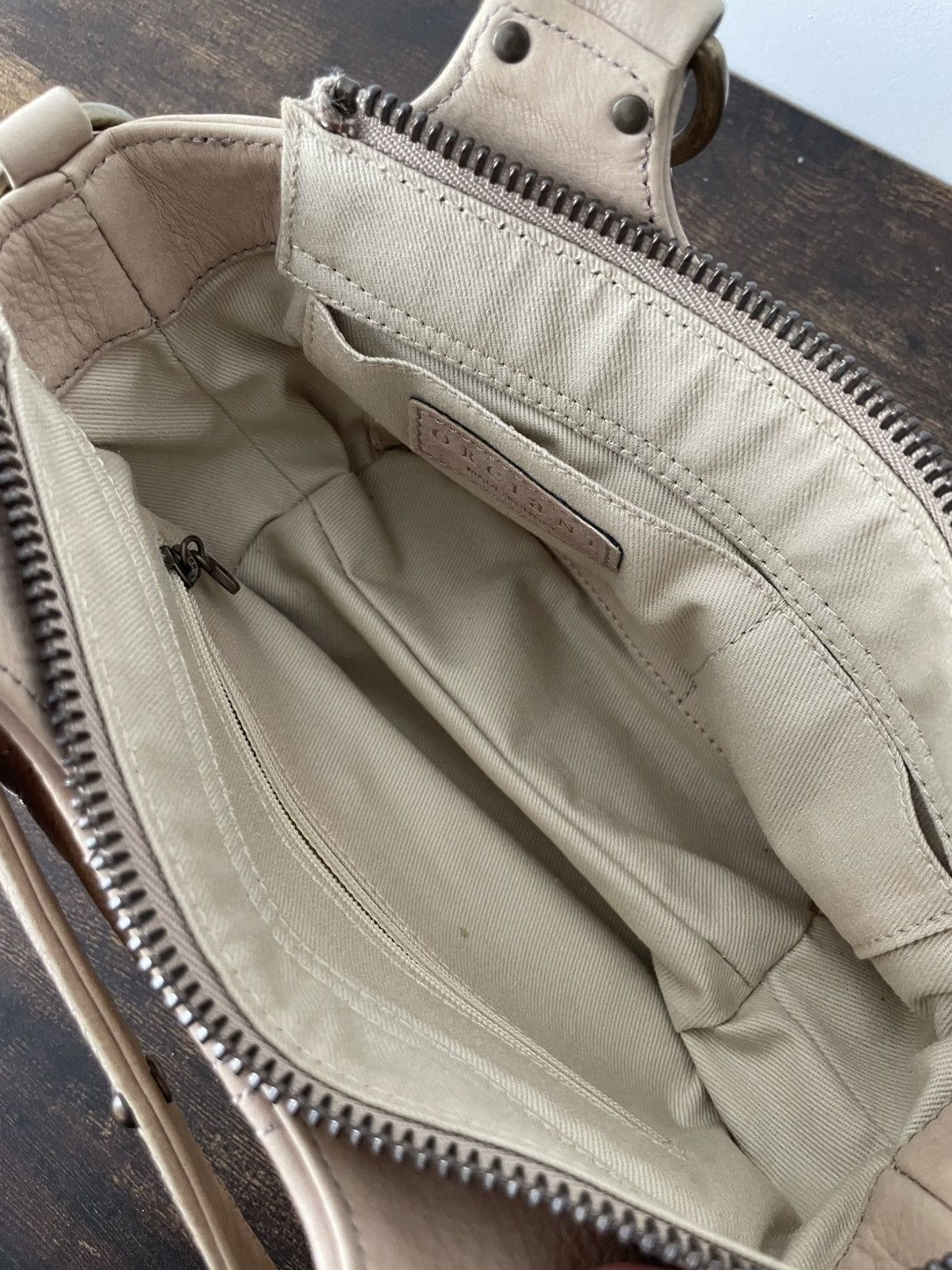 Orciani Vintage Orciani Beige Leather Mini Bag Y2K Luxury RARE Size ONE SIZE - 9 Thumbnail
