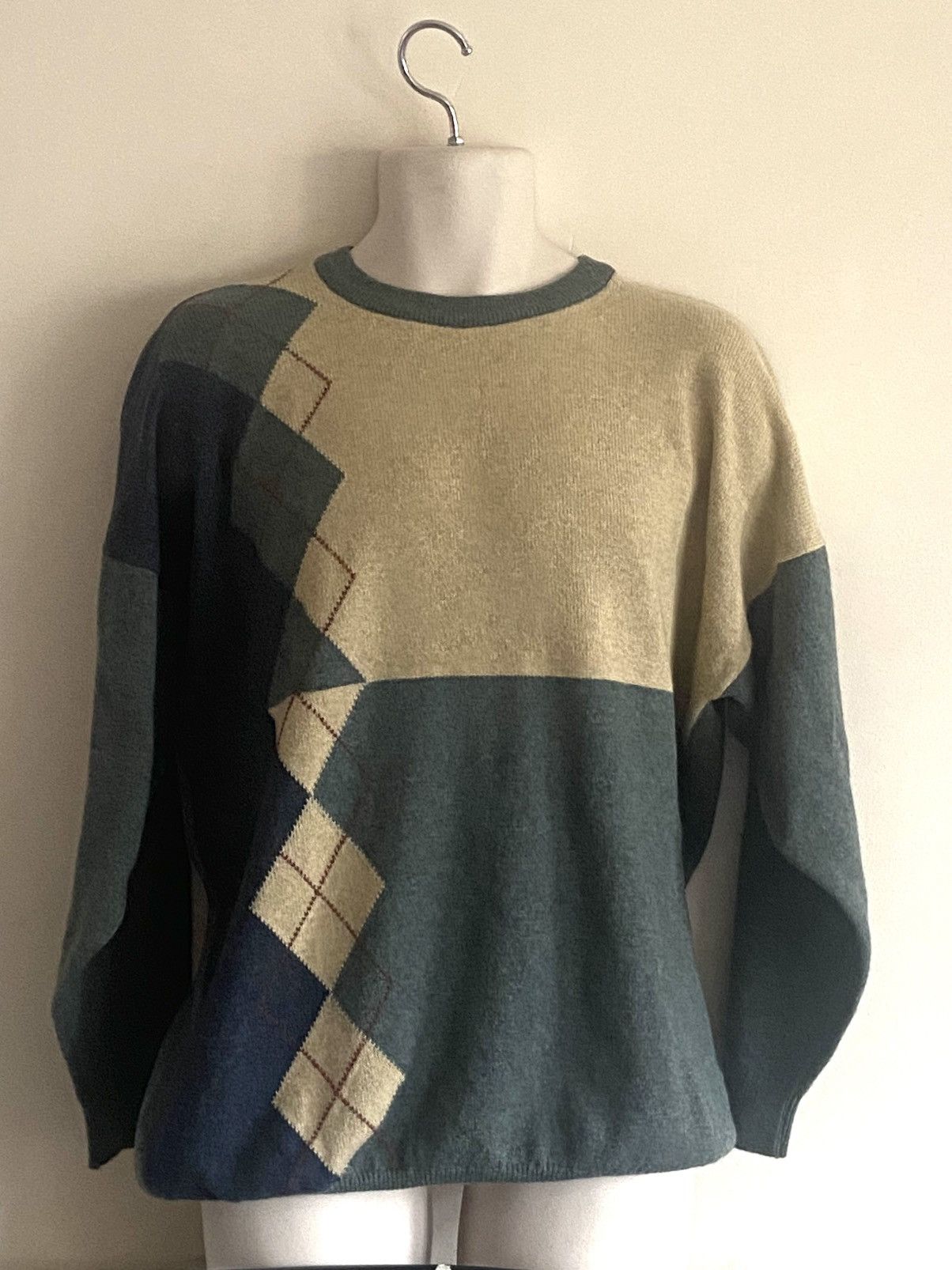Other Lambswool Green and khaki patterned jumper knitwear size L Size US L / EU 52-54 / 3 - 2 Thumbnail
