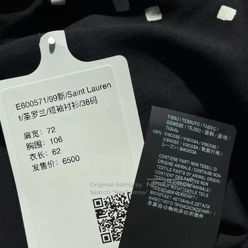 Saint Laurent Paris Saint Laurent Paris Ink Washed Mulberry Silk Short Sleeve Size XS / US 0-2 / IT 36-38 - 7 Thumbnail