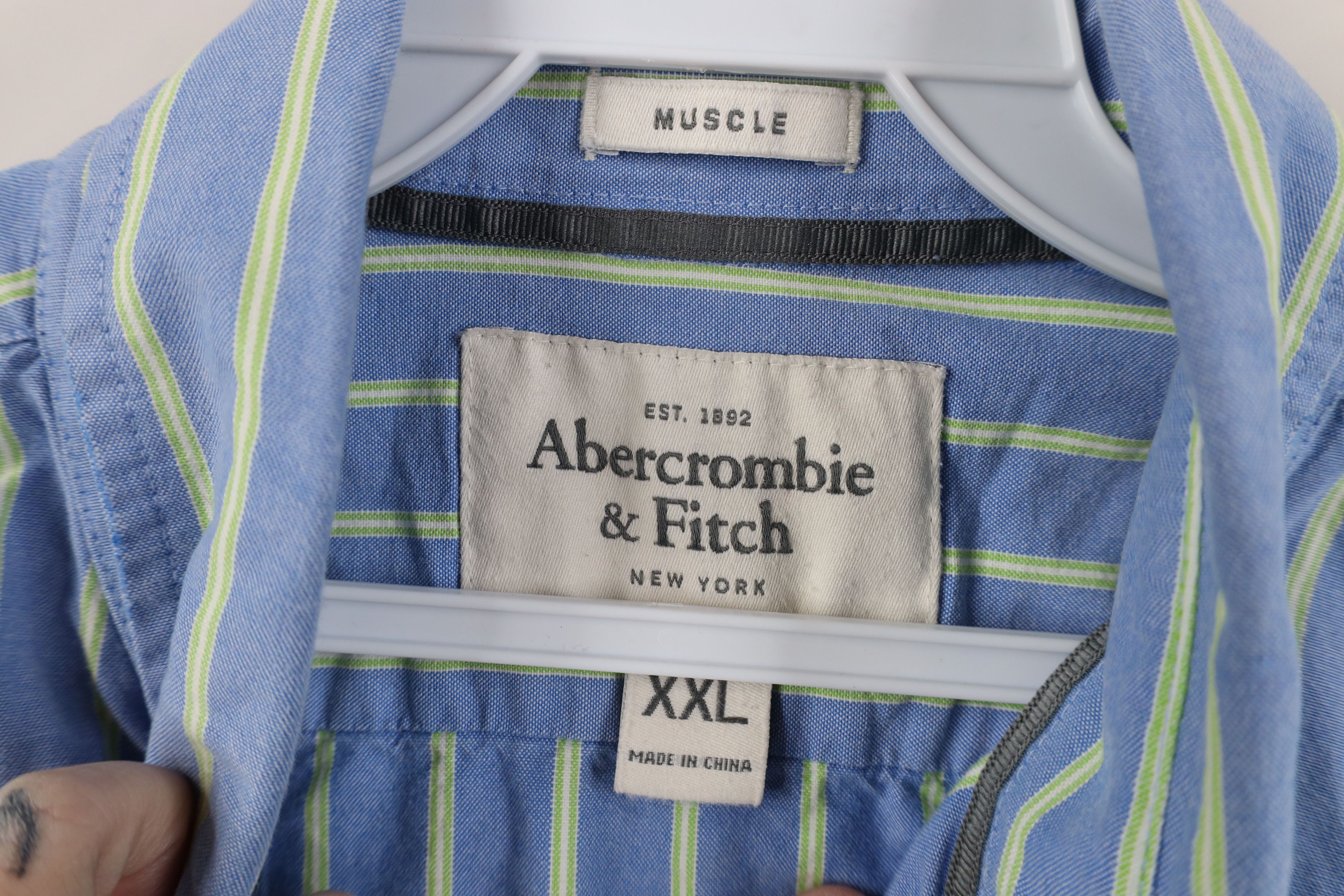 Abercrombie & Fitch Vintage 90s Y2K Abercrombie & Fitch Button Down Shirt Blue Size US XXL / EU 58 / 5 - 9 Thumbnail
