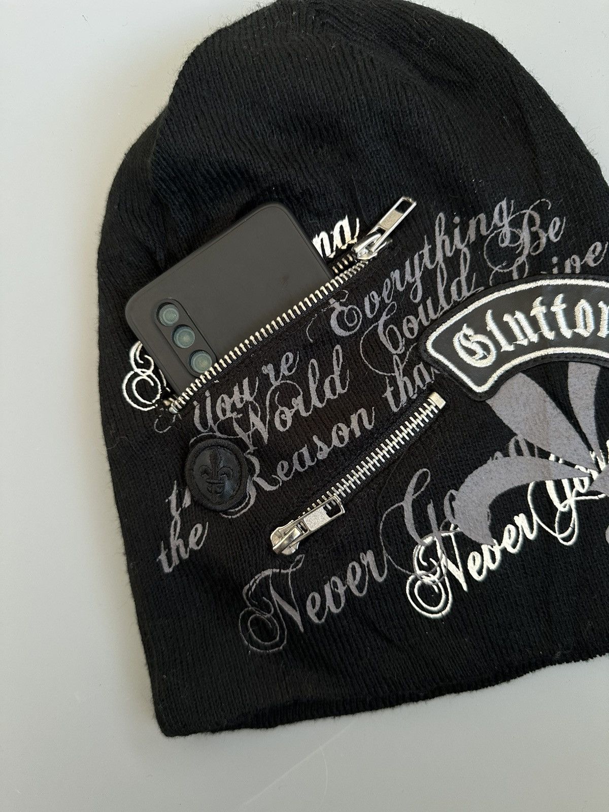 Seditionaries Gothic Bondage Zipper Never Gonna Print Patch Beanie Size ONE SIZE - 9 Thumbnail