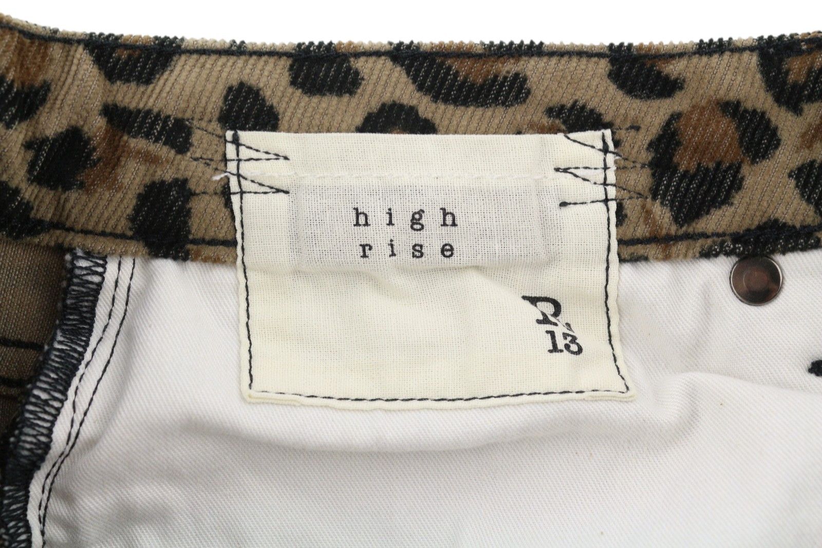 R13 ALISON SKINNY 27 Tan Leopard High Rise Corduroy 85778 Size 27" / US 4 / IT 40 - 11 Thumbnail