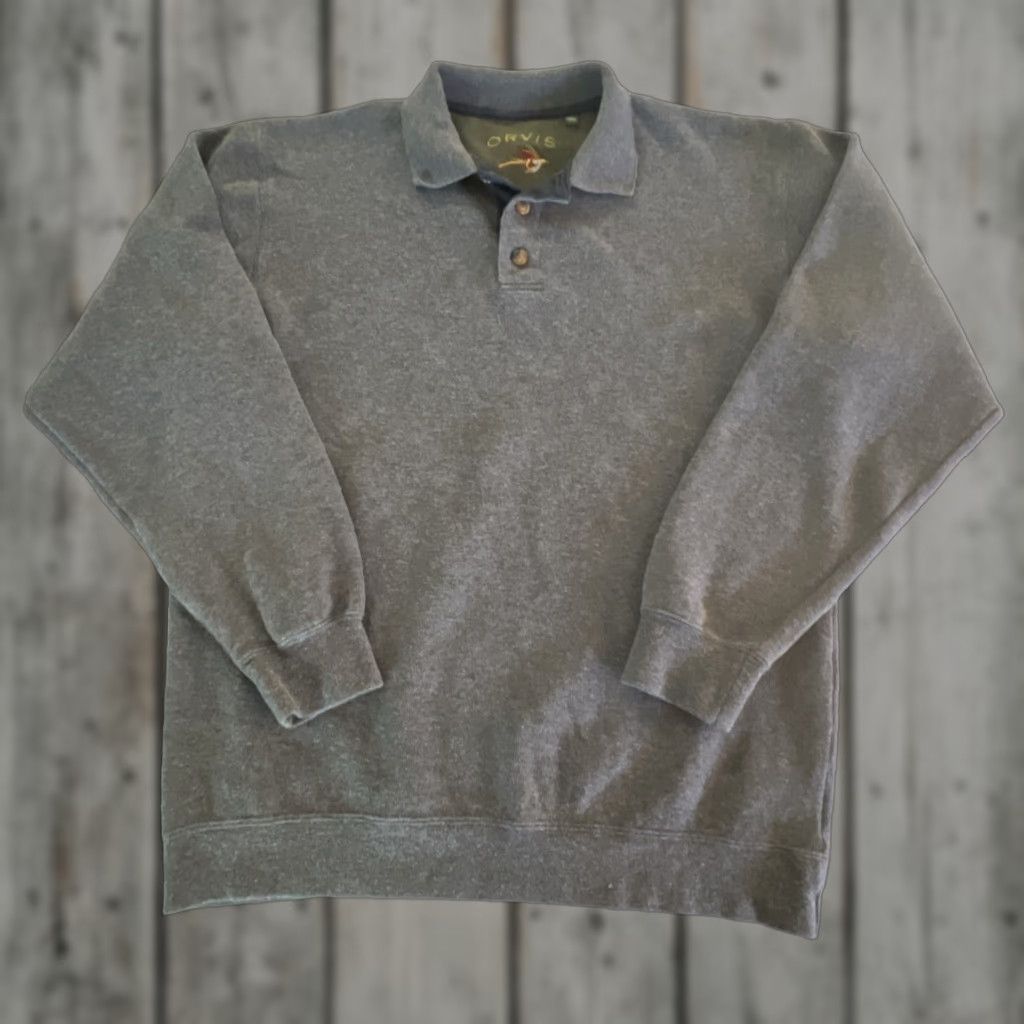 Orvis Orvis Sweater Men’s Medium Collared Pullover Gray Outdoor Adventure Long Sleeve Size US M / EU 48-50 / 2 - 1 Thumbnail