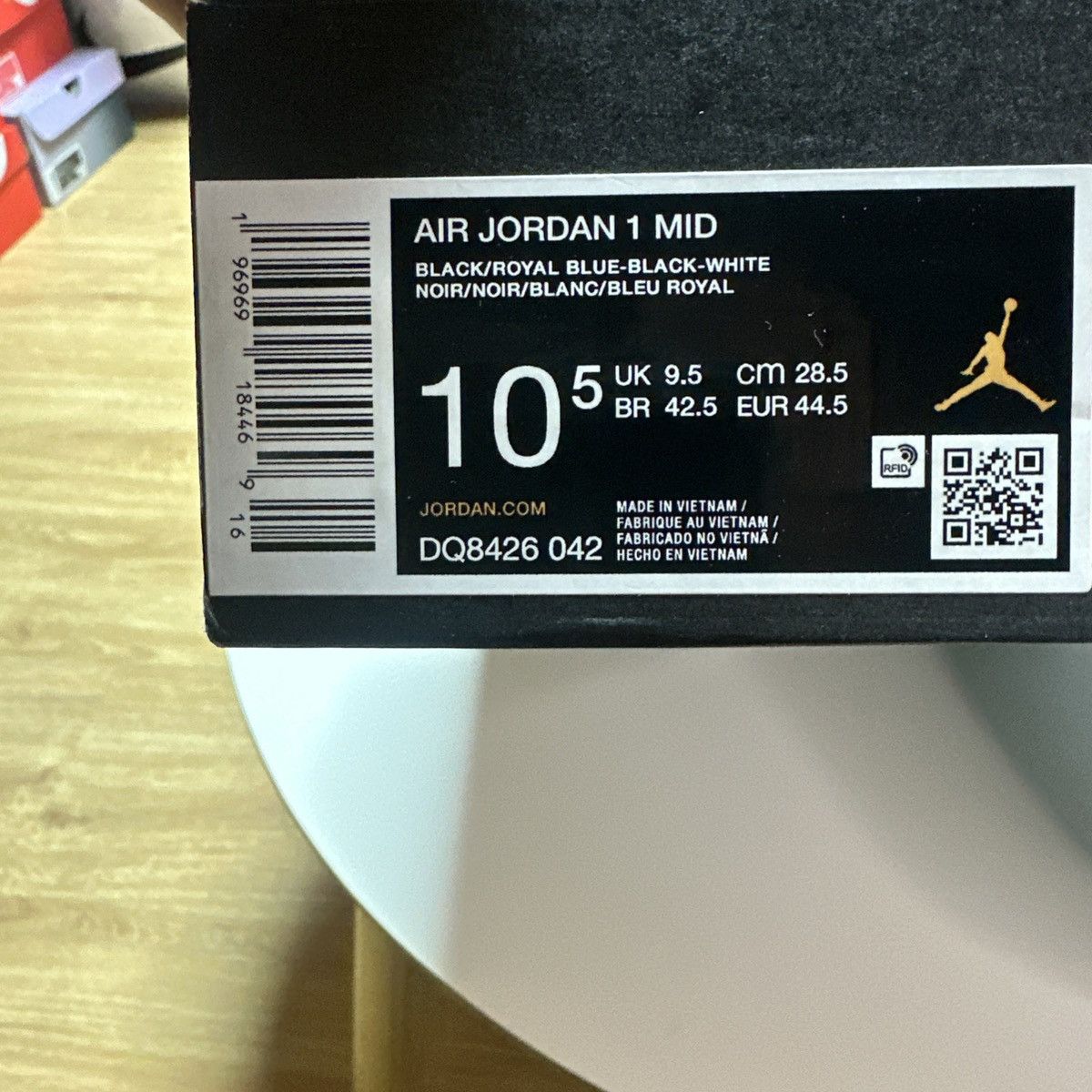 Nike New JORDAN 1 MID ROYAL BLUE-BLACK SZ 10.5 US MEN DQ8426-042 Size US 10.5 / EU 43-44 - 10 Thumbnail