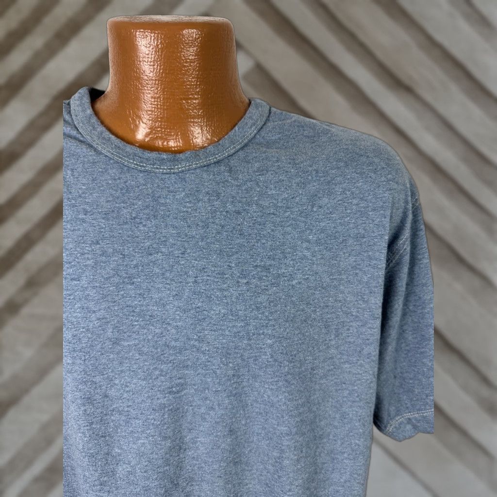 Old Navy VINTAGE Old Navy Shirt Adult Large Heather Blue Minimal Y2K Cotton Midweight Blank Size US L / EU 52-54 / 3 - 1 Thumbnail