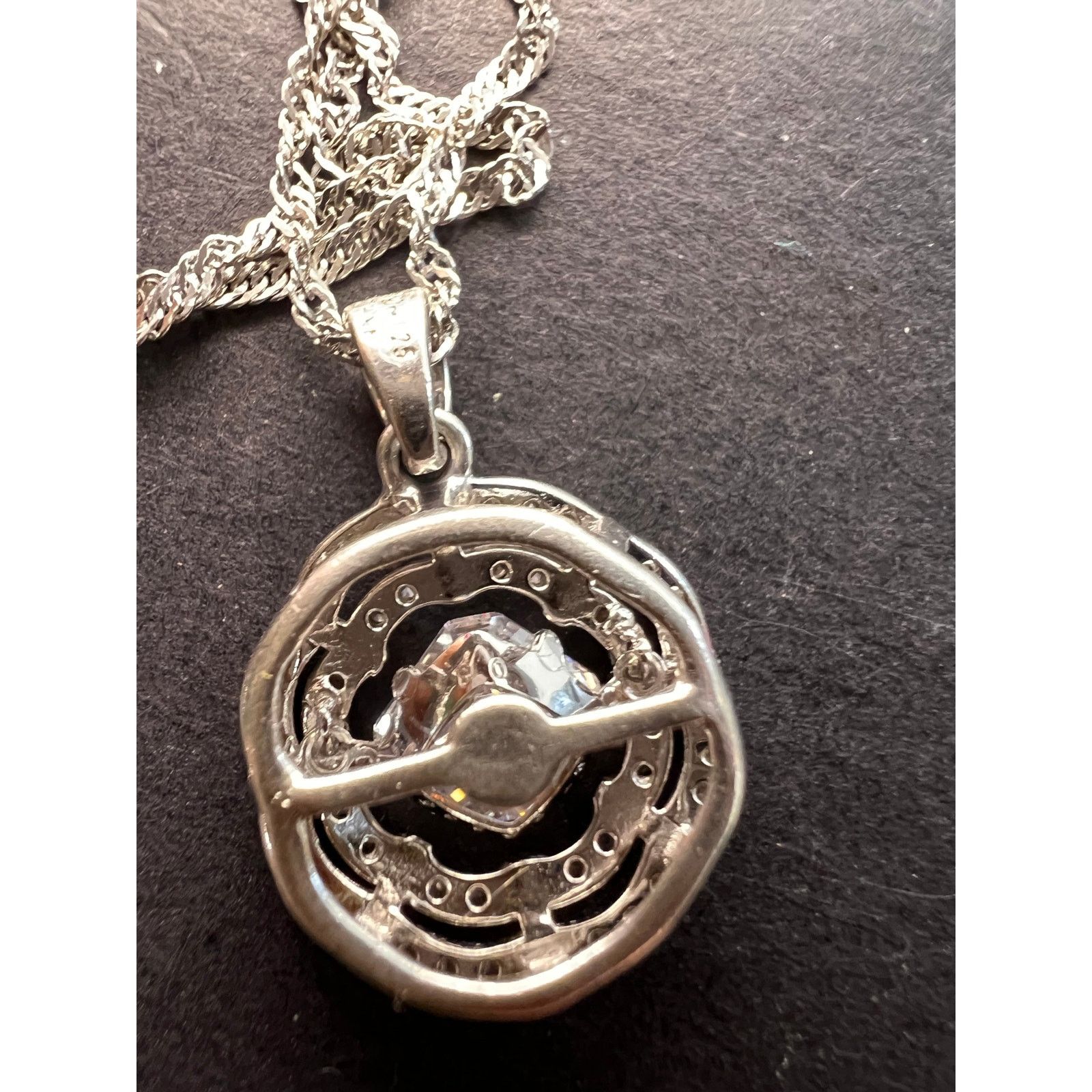 Other CZ Rhodium Over Sterling Dancing Pendant With Chain Size ONE SIZE - 9 Thumbnail