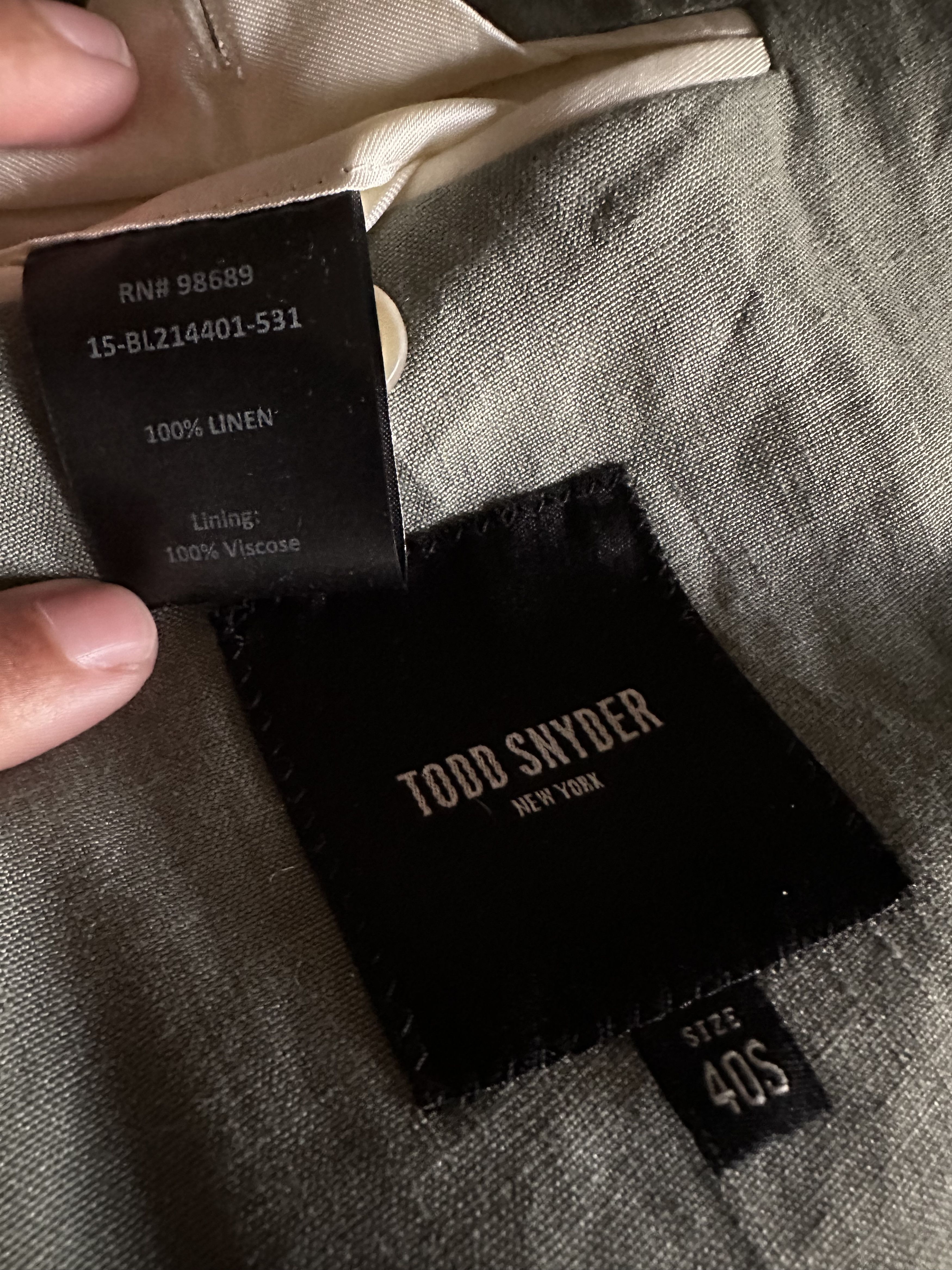 Todd Snyder Italian Linen Double Breasted Jacket Size 40S - 3 Thumbnail