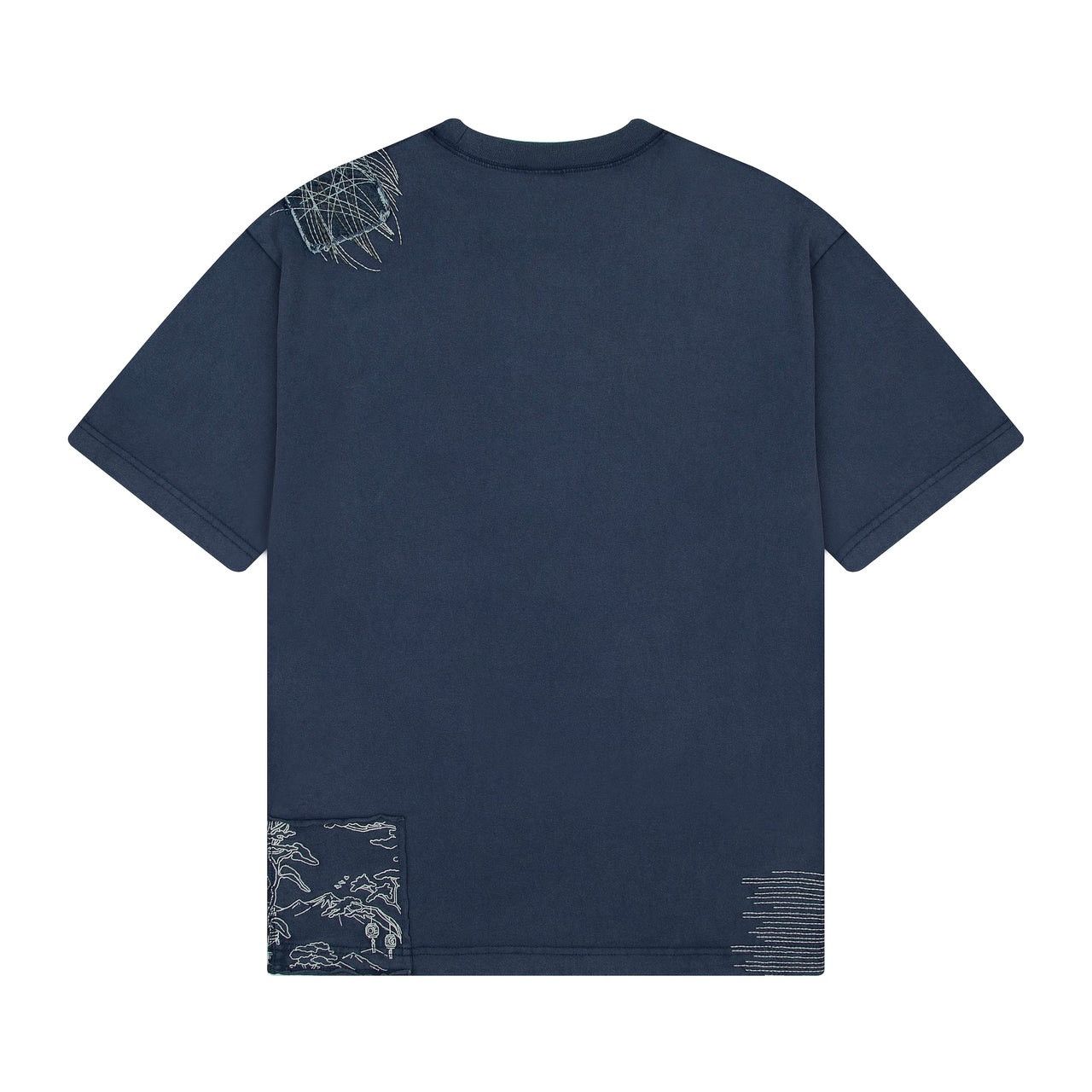 Derschutze BORO SASHiKO BOXY HEAVYWEiGHT TEE PATCHWORK MiDNiGHT BLUE Size US XL / EU 56 / 4 - 14 Thumbnail