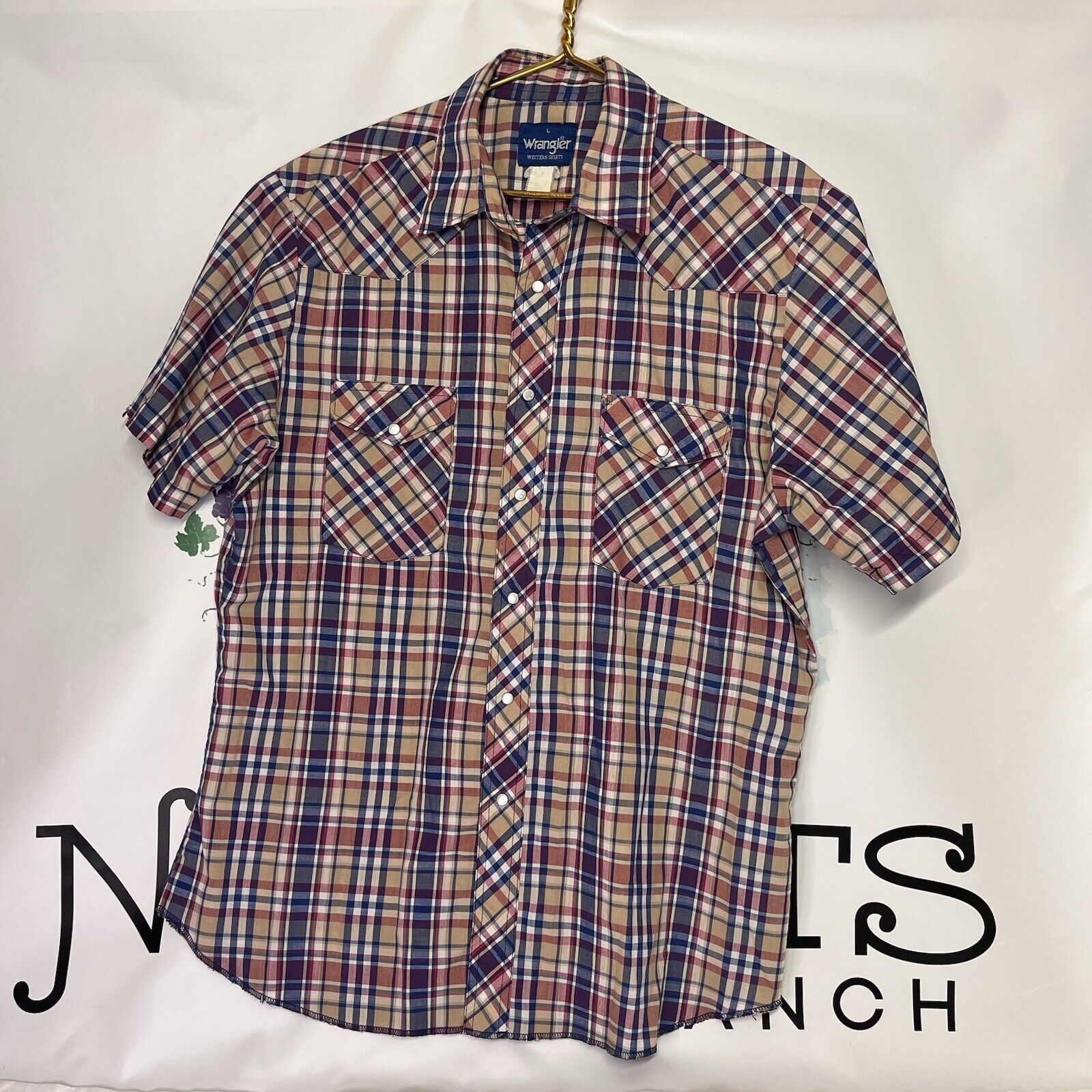 Wrangler Vintage 90’s Short Sleeve Plaid Western Shirt Size US L / EU 52-54 / 3 - 1 Thumbnail
