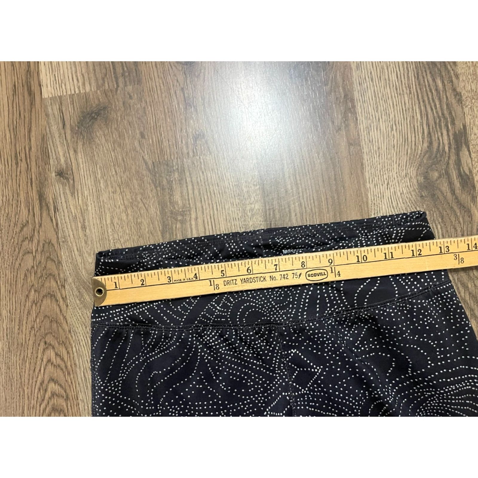 Mossimo Mossimo Pants, Womens Small, Leggings, Pull On, Polka Dots w/ Design, Gray White, Casual, Regular, AKnown Size 28" / US 6 / IT 42 - 3 Thumbnail