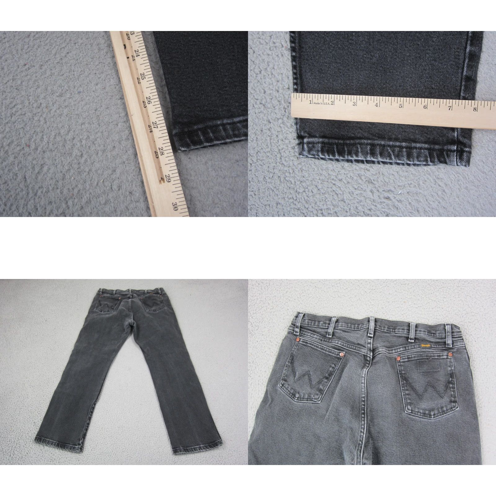 Wrangler Wrangler Jeans Slim Straight Denim 36x30 Black 5-Pocket stretch Cowboy Mens Regular Gear & Logo Zipper Denim Wash Dark Vintage: No Size US 36 / EU 52 - 9 Thumbnail