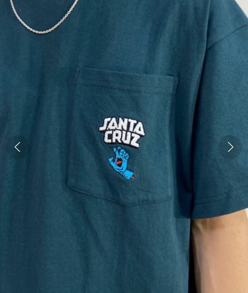 Santa Cruz Skateboards Rare!! santa cruz pocket tee forest green embroidered logo Size US XL / EU 56 / 4 - 4 Thumbnail