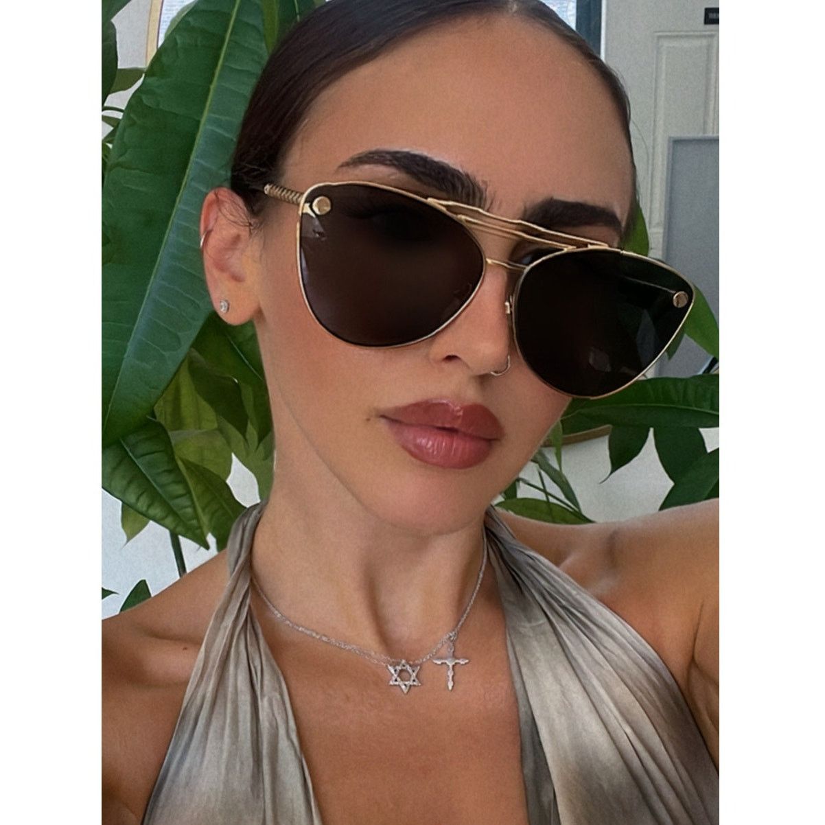 Kanye West Unisex Versace Aviators Kanye West Sunglasses | Shop Celebrity Eyewear @ PRETAVOIR - US main image 2