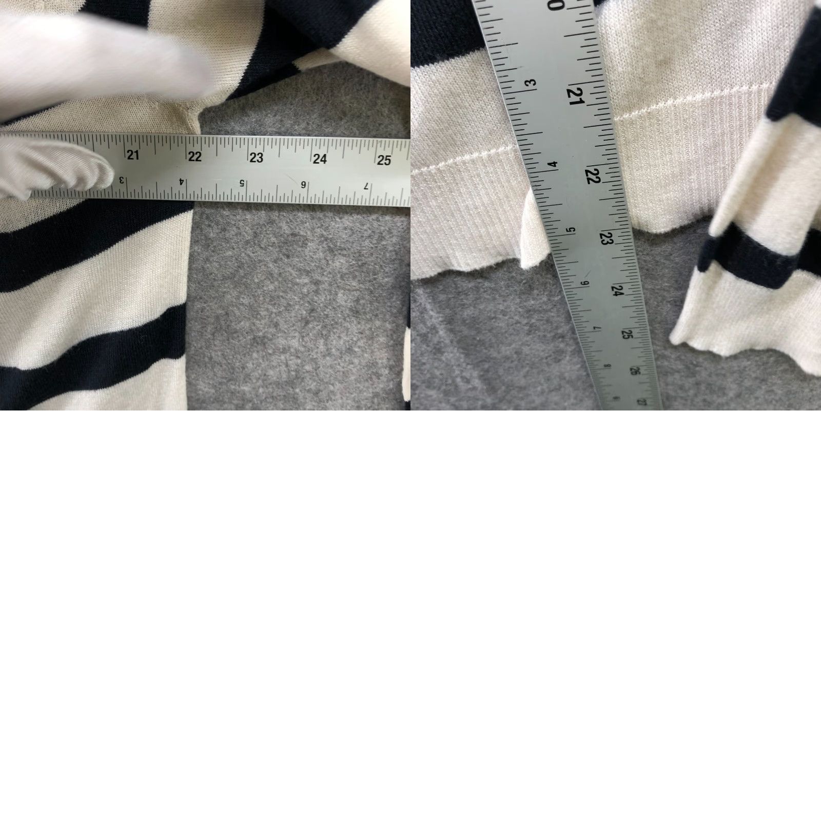 Zara VINTAGE Zara Knit Sweater Women L Ivory Navy Striped Crewneck Casual Pullover Lightweight Size L / US 10 / IT 46 - 8 Thumbnail