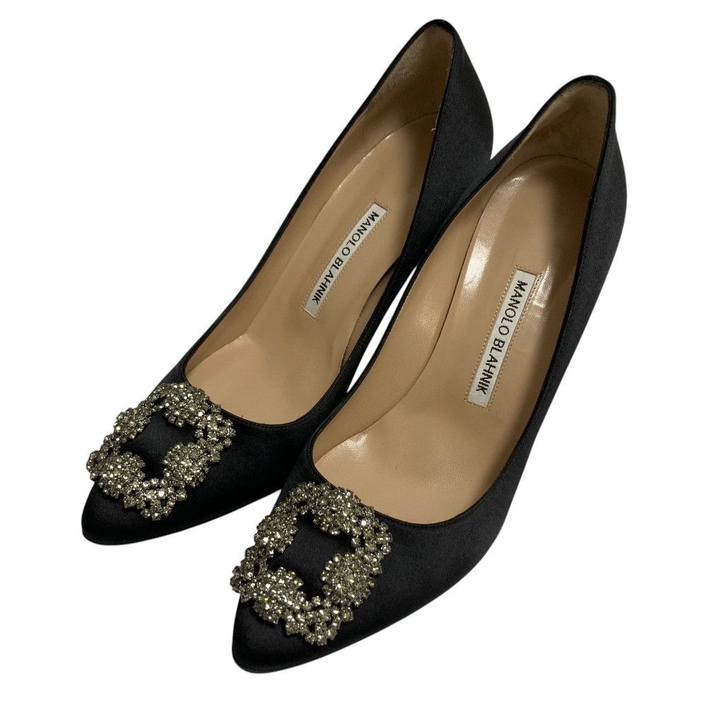 Manolo Blahnik Manolo Blahnik Manolo Blahnik Hangisi Satin Pumps Textile Shoes DUTY FREE for USA Size ONE SIZE - 1 Thumbnail