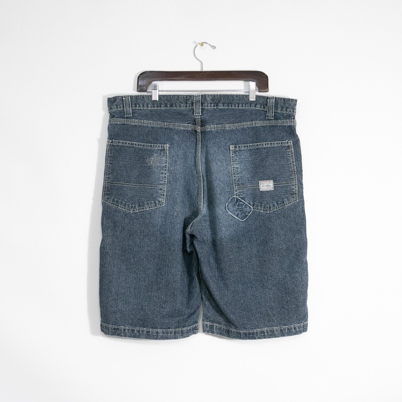 Levi's × Vintage Vintage Levis Baggy Jean Shorts 40" Waist - Distressed Dark Size US 40 / EU 56 - 4 Thumbnail