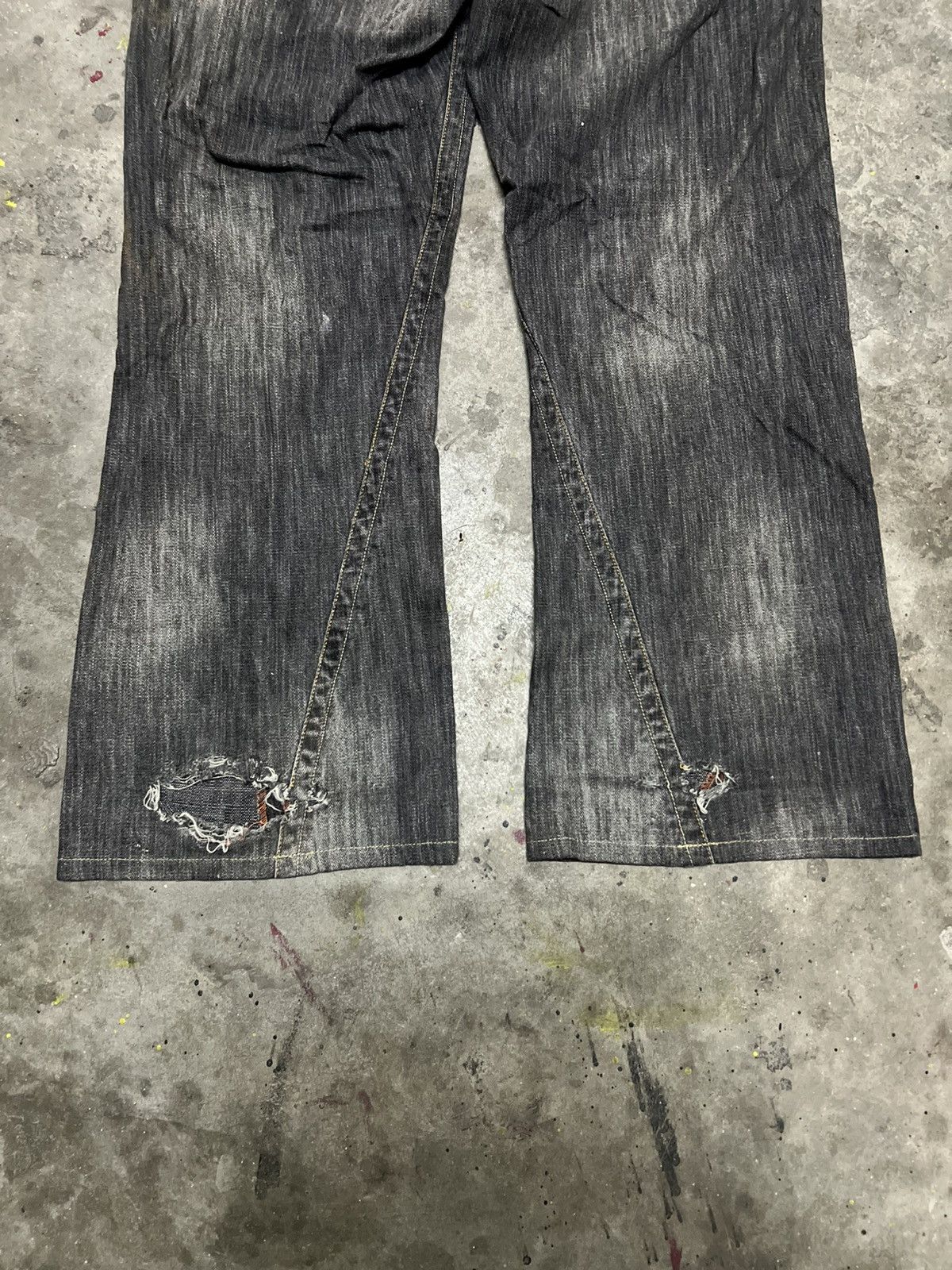 Designer × Japanese Brand FLARED🔥DOMINATE BRAND DISTRESSED DENIM PANT Size US 34 / EU 50 - 10 Thumbnail