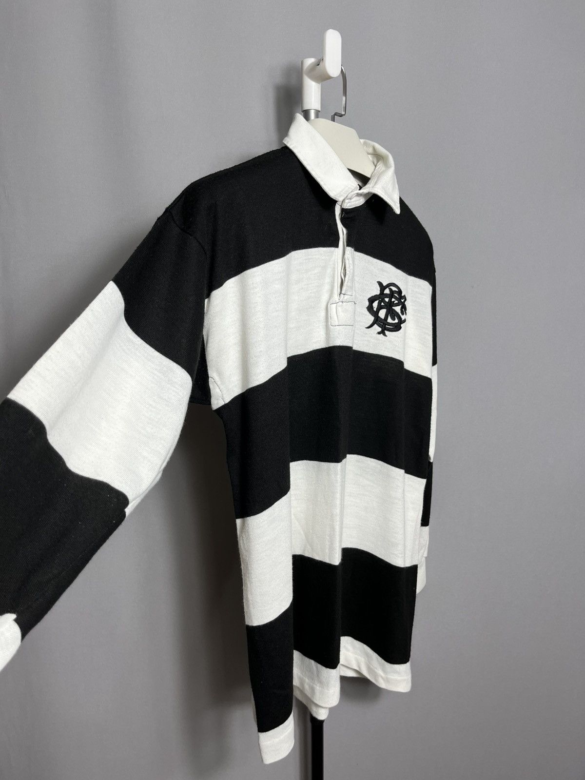Vintage 1980's Barbarians Halbro Rugby Shirt Men's Striped RARE Size US M / EU 48-50 / 2 - 2 Thumbnail