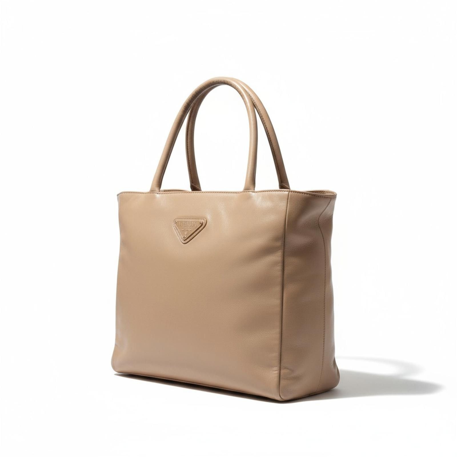 Prada Prada - Beige Leather Tote Bag Size ONE SIZE - 1 Thumbnail
