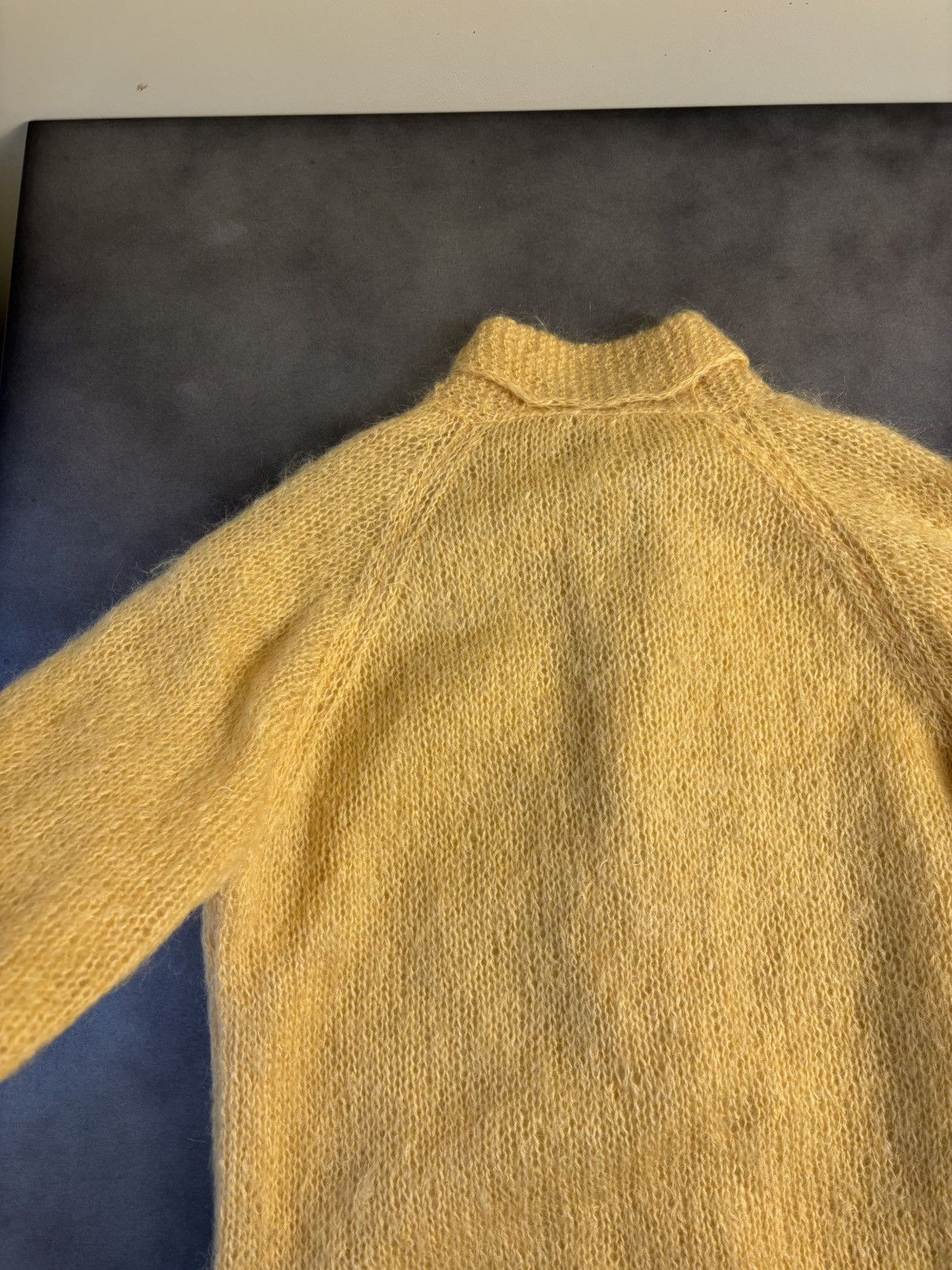 Vintage Vintage Mohair Blazer Loose Knit Angora Shag Fringe Coat 70s Size M / US 6-8 / IT 42-44 - 8 Thumbnail
