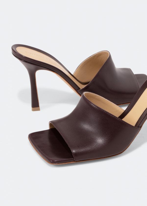Bottega Veneta o1n1vont1124 Pelle Sandals Mules in Chocolate Brown Size US 10.5 / IT 40.5 - 2 Thumbnail