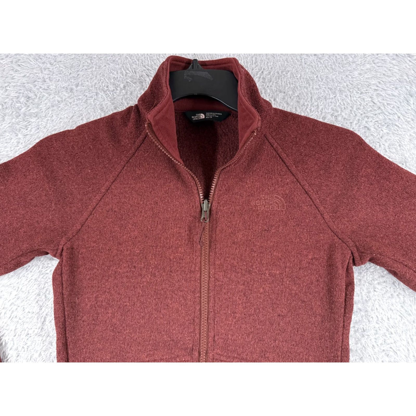 The North Face The North Face Jacket Womens XS Red Knit Shell Mock Neck Fleece Lined Size XS / US 0-2 / IT 36-38 - 4 Thumbnail