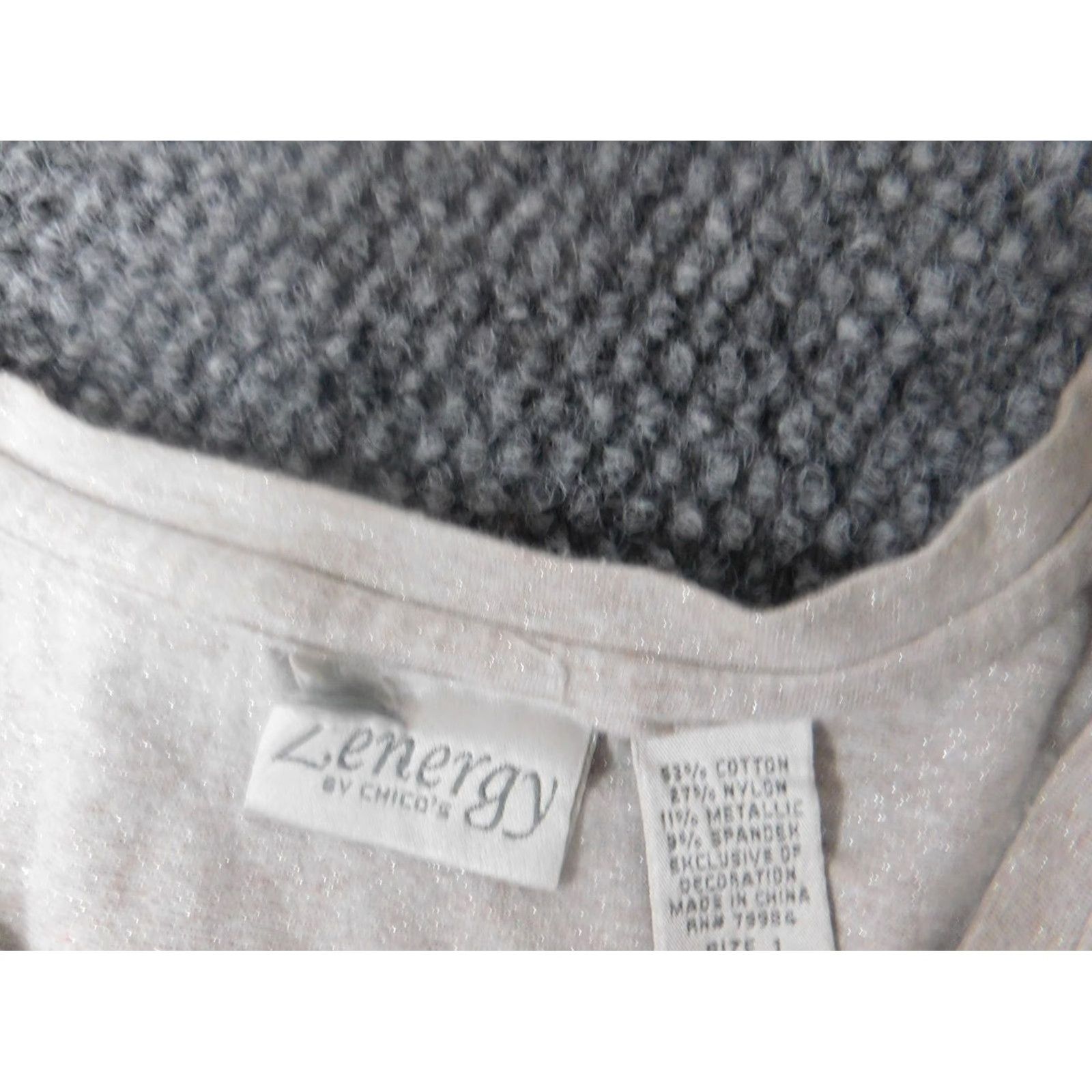 Vintage Chicos Shirt Women 1 Gray Pullover Crew Neck Short Sleeve Breathable Stretch Classic Casual Blouse Basic Modern Regular Womens Size XS / US 0-2 / IT 36-38 - 4 Thumbnail