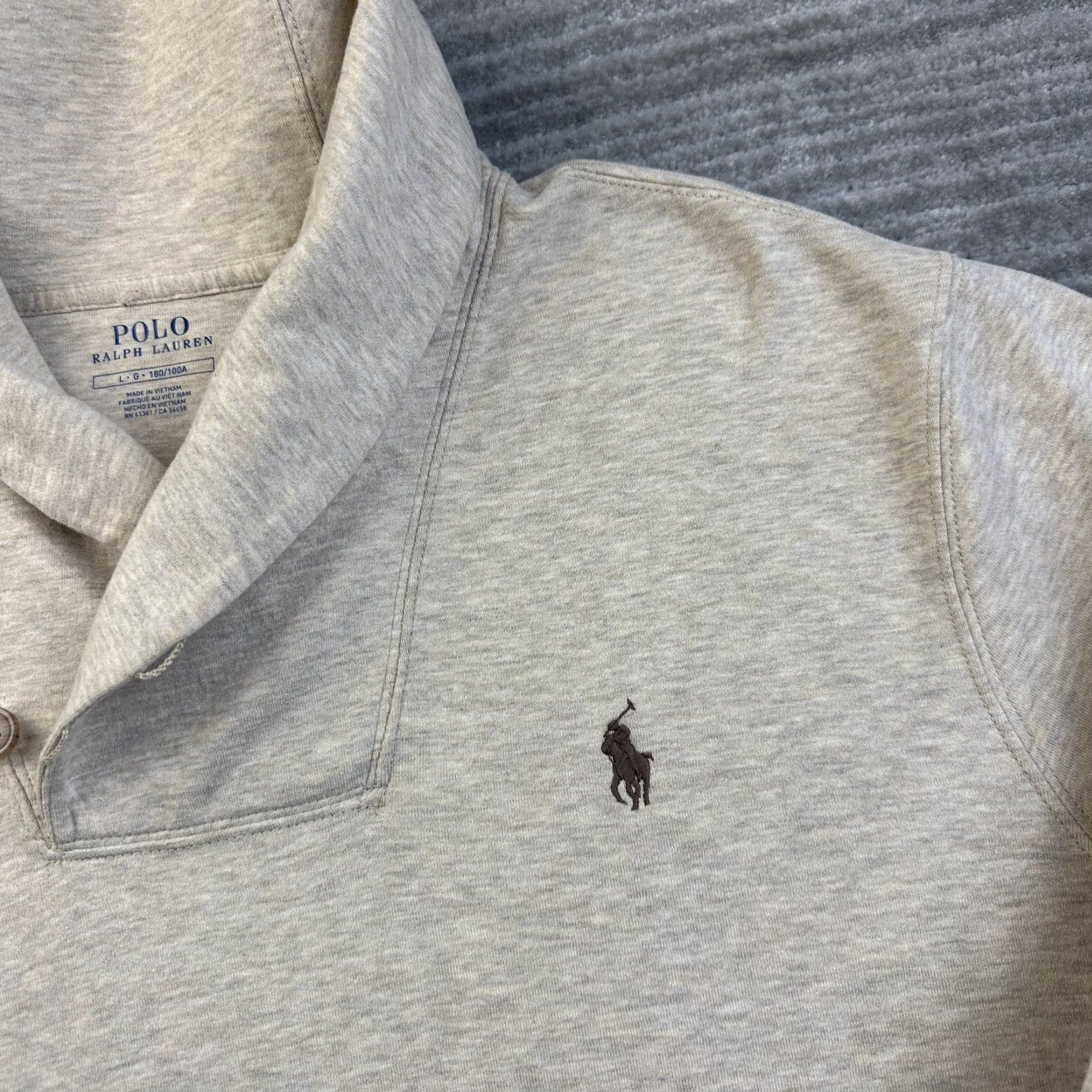 Polo Ralph Lauren Polo Ralph Lauren Sweater Mens Large Beige Tan Embroidered Pony Shawl Collar Knit Pullover Size US L / EU 52-54 / 3 - 4 Thumbnail