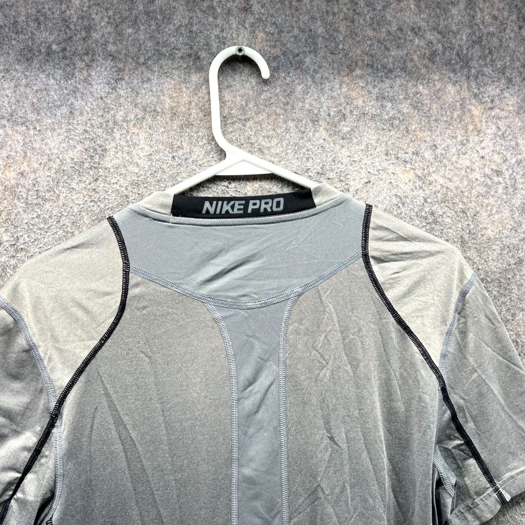 Nike Nike Pro Shirt Mens Small Gray Dri-Fit Compression Fitted Athletic Tee Size US S / EU 44-46 / 1 - 2 Thumbnail