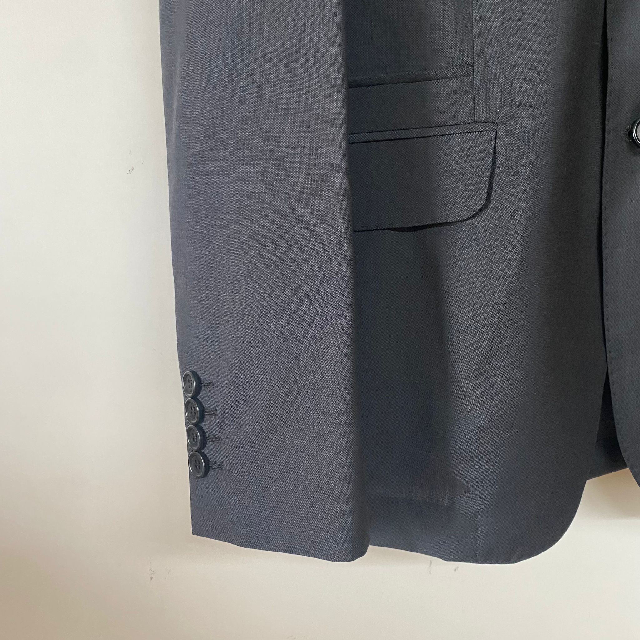 Paul Smith Black Merino Wool and Mohair Blend 2-Button Blazer Size 50R - 2 Thumbnail