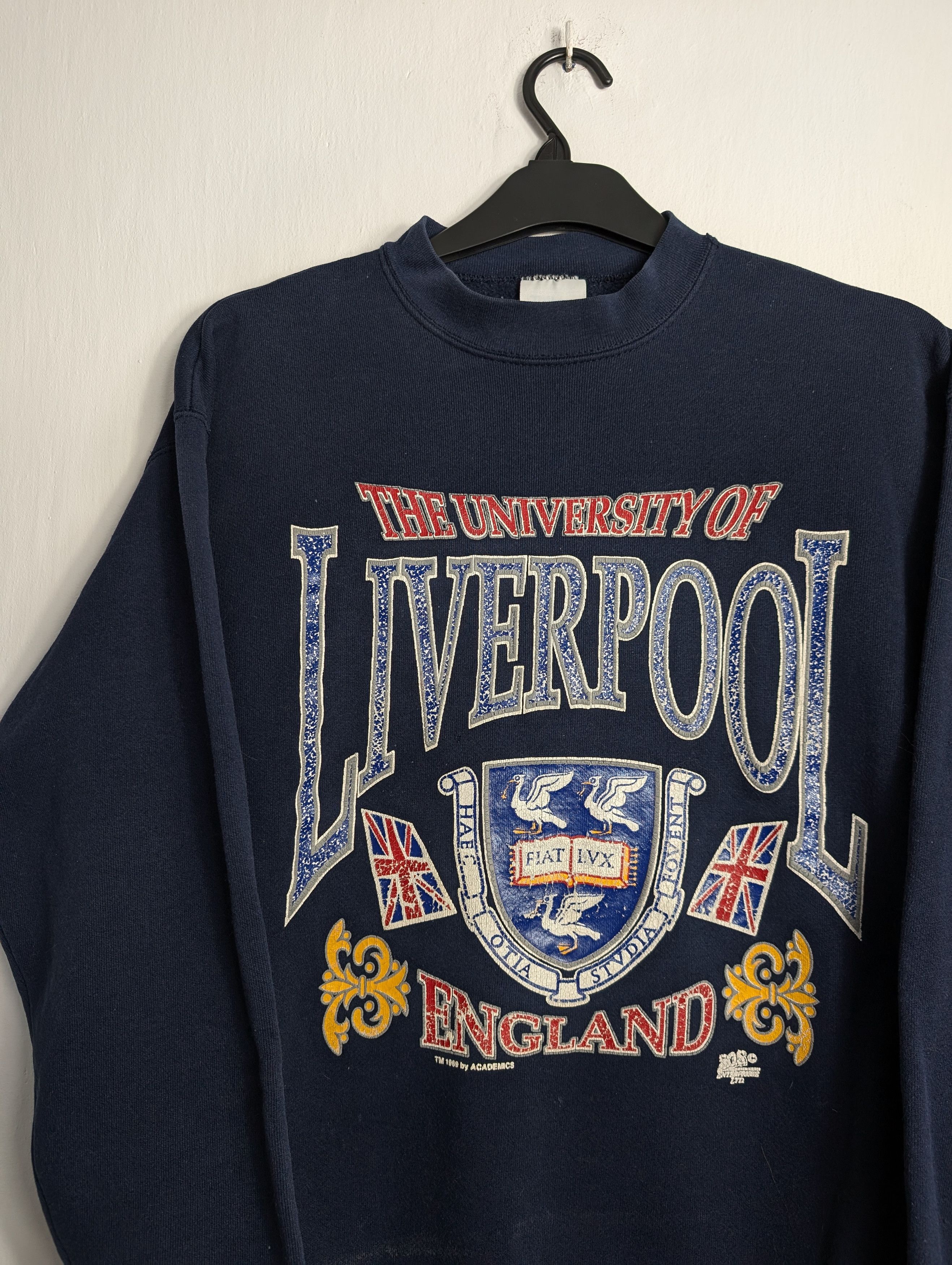 Vintage Vintage University of Liverpool Sweatshirt 1988 Navy Boxy Size US L / EU 52-54 / 3 - 2 Thumbnail