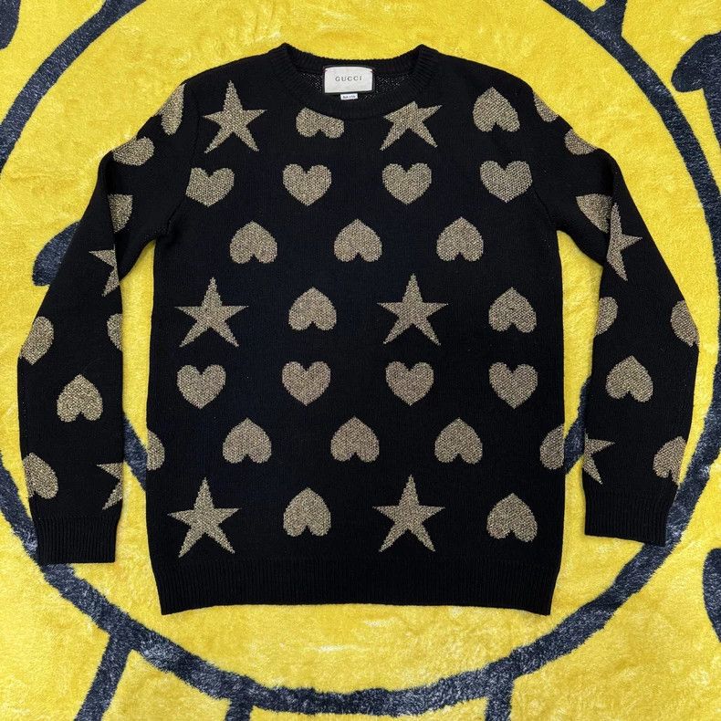 Gucci GucciGolden letter pattern design wool long-sleeved pullove Size US M / EU 48-50 / 2 - 3 Thumbnail