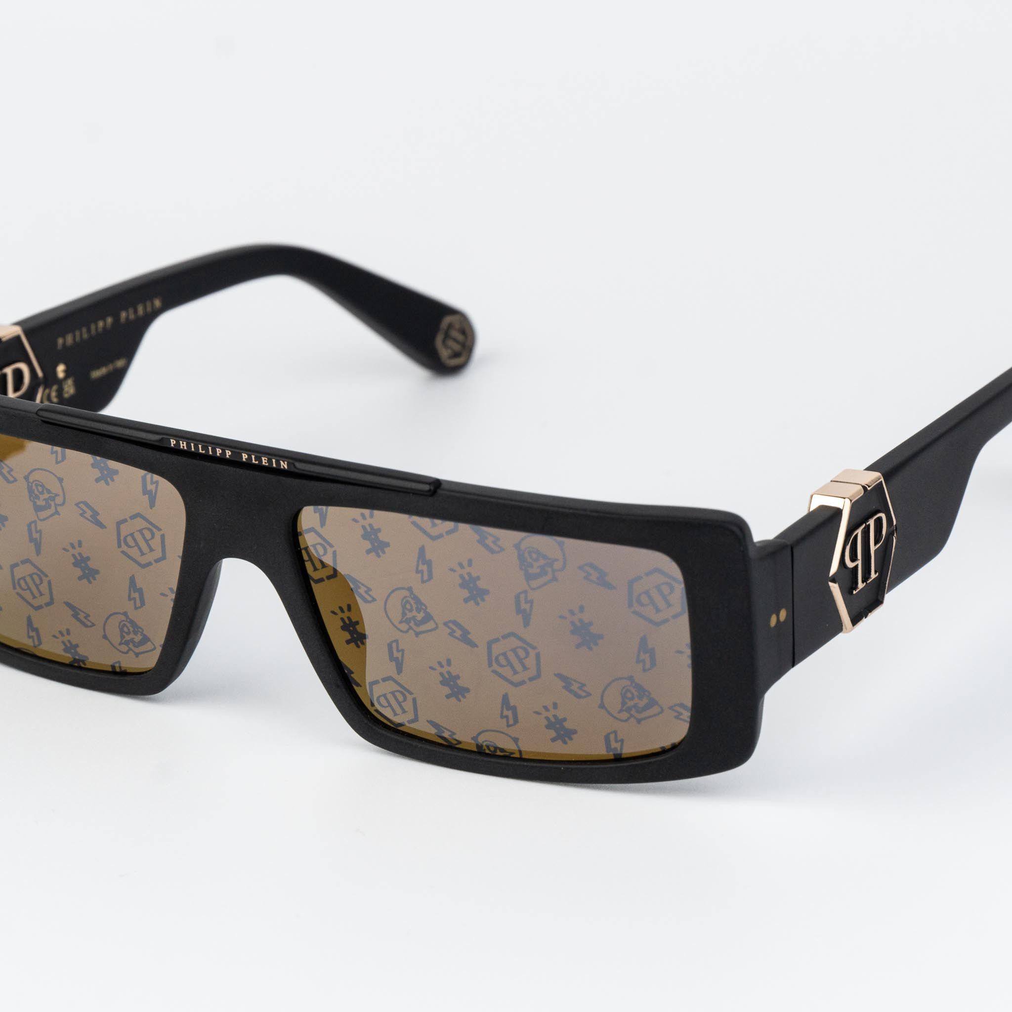 Philipp Plein Philipp Plein Sunglasses Rectangle SPP003M 703L AUTHENTIC Size ONE SIZE - 5 Thumbnail