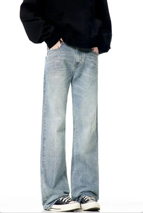 VIBE American light blue vintage washed flared casual jeans y2k Size US 32 / EU 48 - 4 Thumbnail