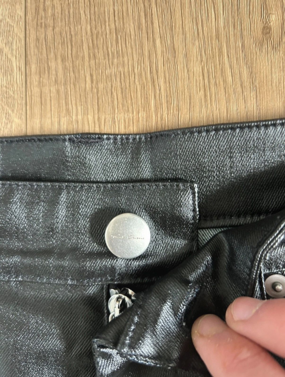 Rick Owens RICK OWENS Black Waxed Bolan size 28 Size US 28 / EU 44 - 2 Thumbnail