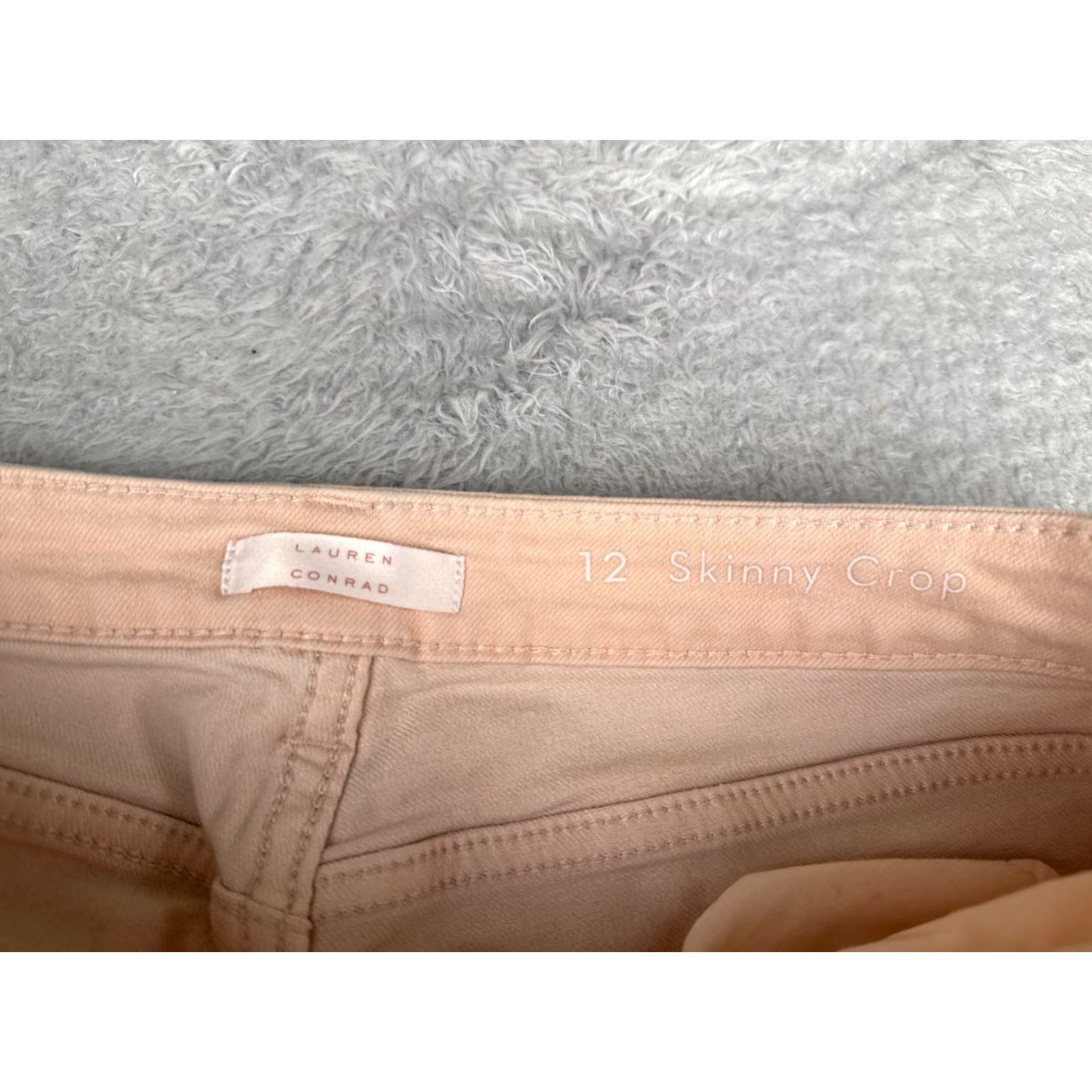 Vintage Lauren Conrad Jeans Women 12 Peach Denim Skinny Crop Mid Rise Cotton Blend 32x23 Size 34" / US 12 / IT 48 - 6 Thumbnail