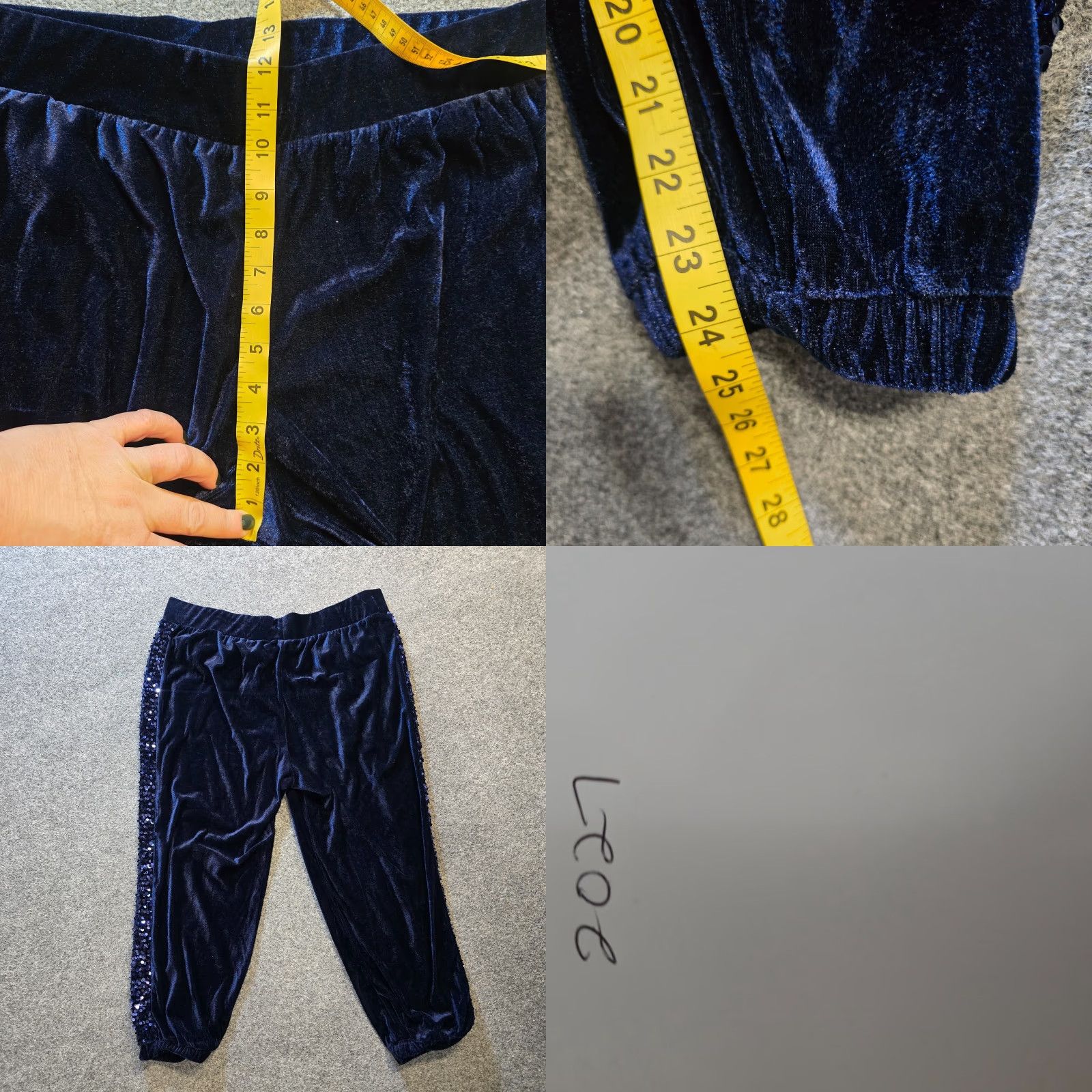 Vintage LOGO by Lori Goldstein Pants Womens Large Petite Blue Velour Sequins Crop Casual Sk imny? Size 36" / US 14 / IT 50 - 8 Thumbnail
