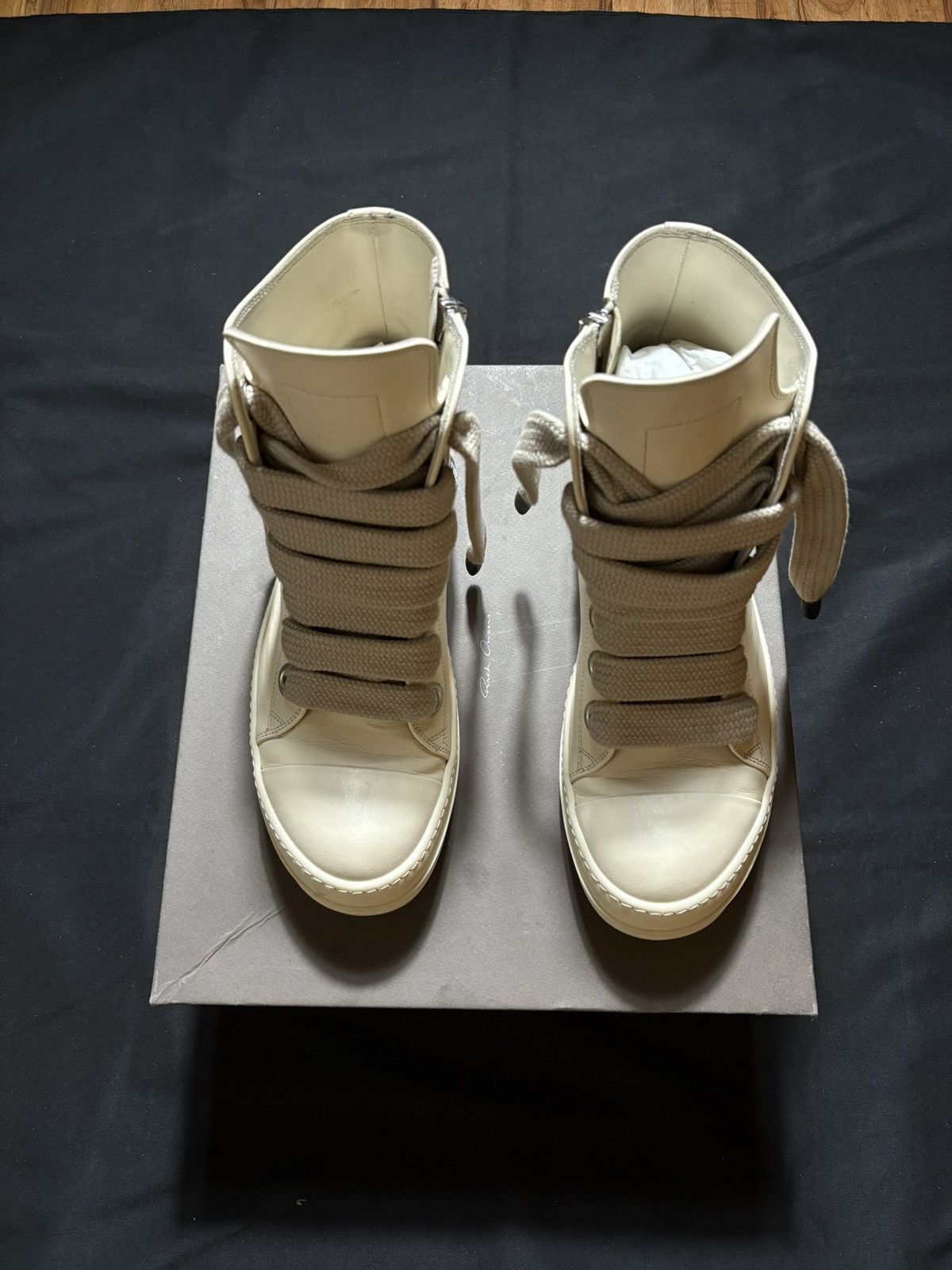 Rick Owens Rick Owens Milk Temple Jumbo Laces Sneaker - Size 43 Size US 10 / EU 43 - 3 Thumbnail