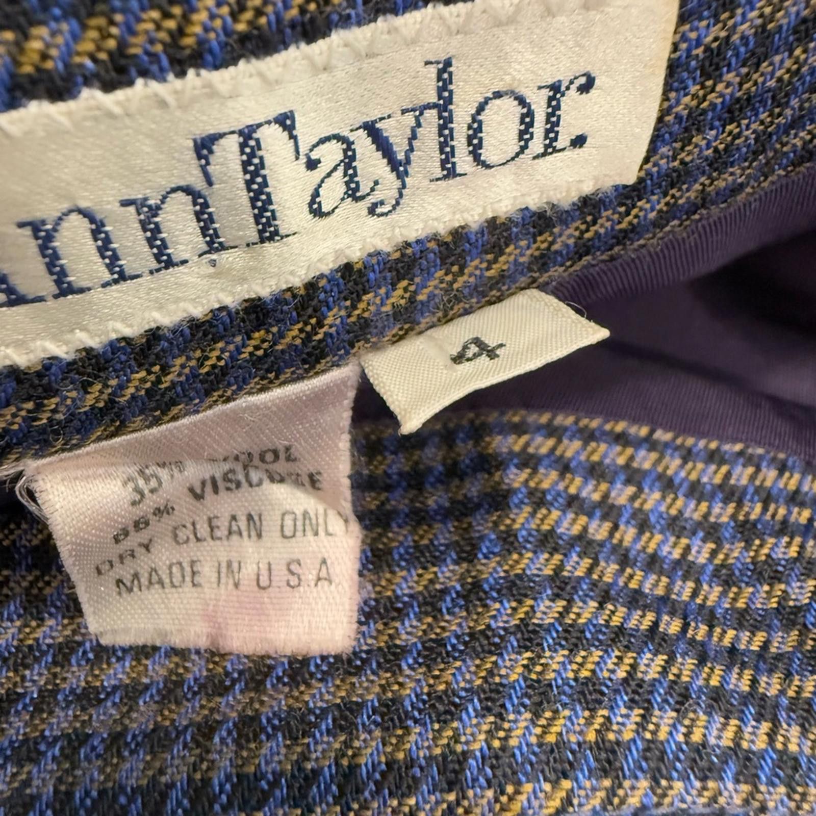 Other Ann Taylor vintage wool blend plaid mini skirt SZ 4 Size 27" / US 4 / IT 40 - 3 Thumbnail
