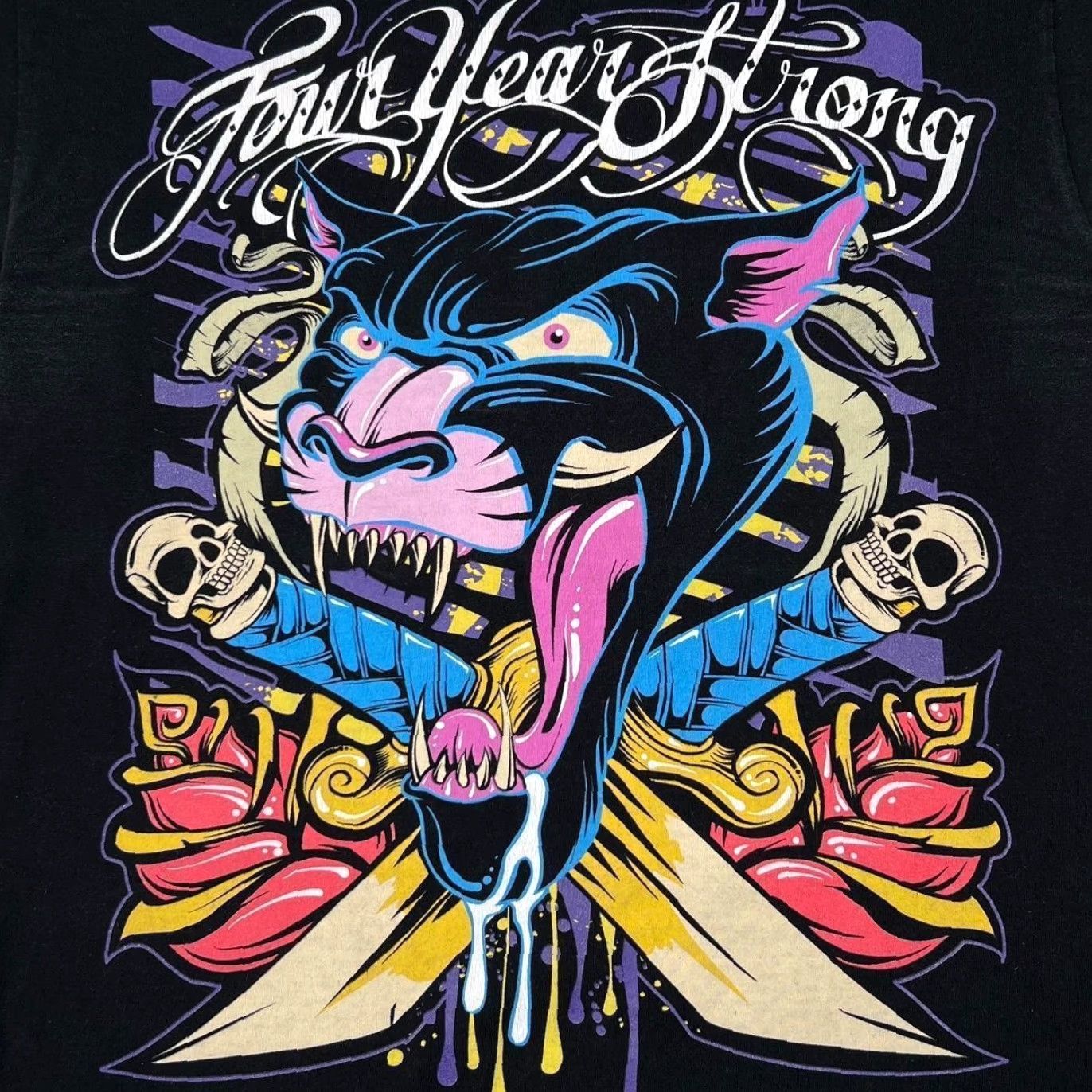 Fruit Of The Loom Four Years Strong Graphic Melodic Hardcore Pop Punk Band Black T-Shirt Small Mens Short Sleeve Cotton Logo Size US S / EU 44-46 / 1 - 3 Thumbnail