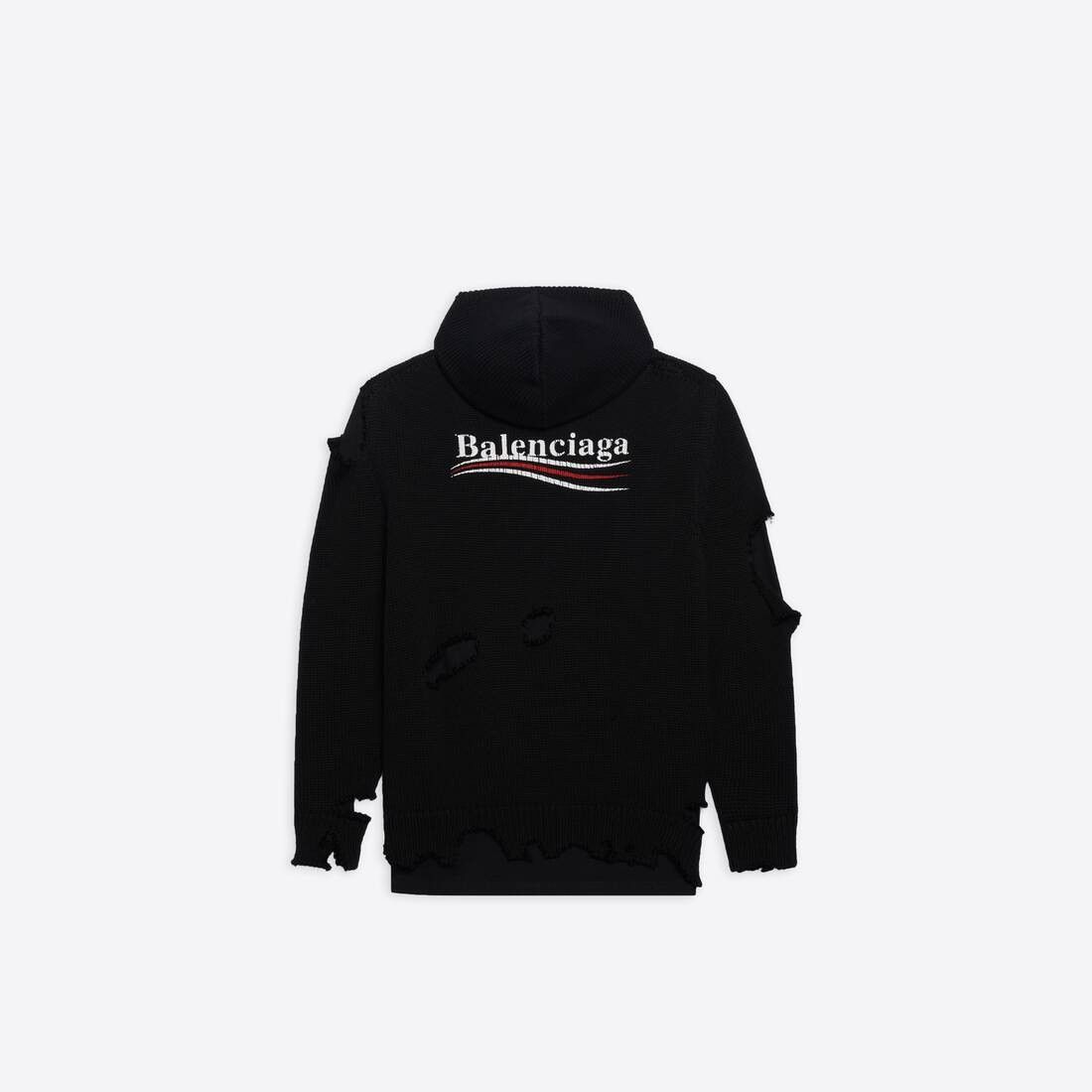 Balenciaga o1mt1gz0924 Political Campaign Destroyed Hoodie in Black Size S / US 4 / IT 40 - 5 Thumbnail