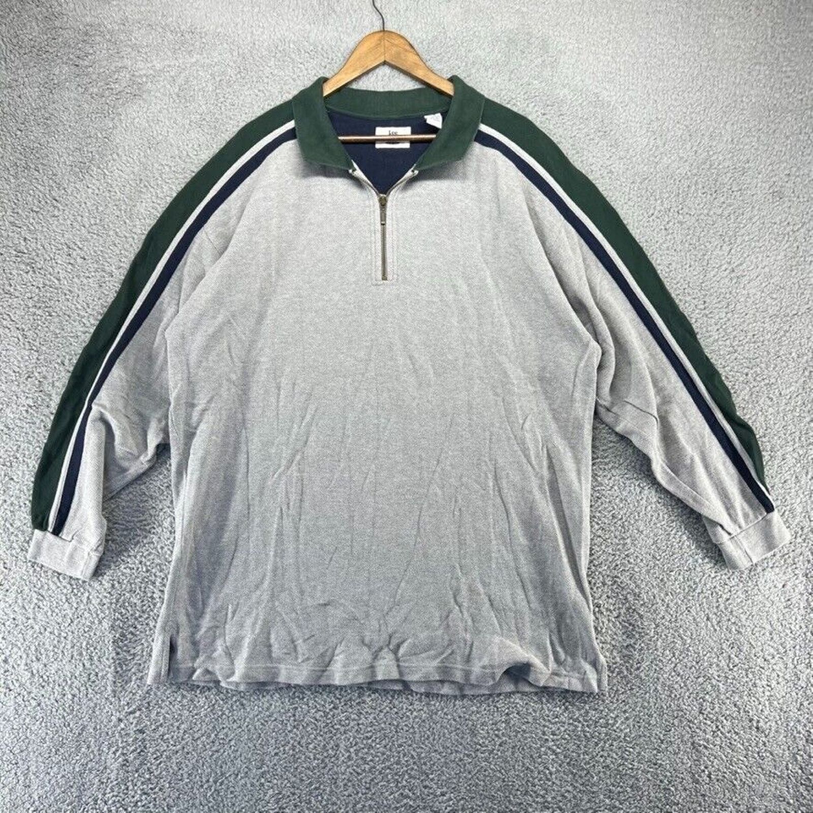 Lee Vintage Lee Dungarees Sweater Men's XL Gray Green 1/4 Zip Size US XL / EU 56 / 4 - 1 Thumbnail