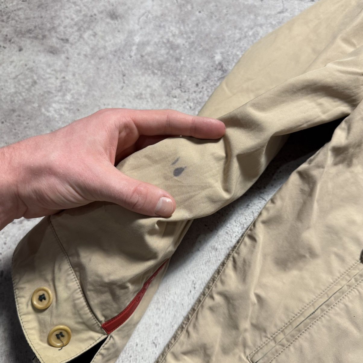 Prada Red Tab Reversible Gore Tex Black/Beige Nylon Jacket