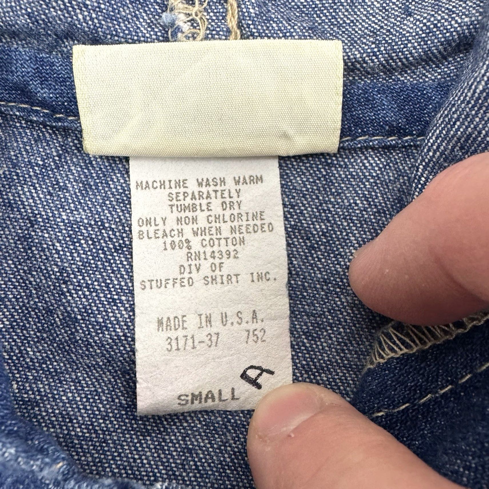 Denime VINTAGE Vivaldi Denim Anorak Jacket Unisex Adults Small Blue 1980s Casual Made in USA Size US 29 - 6 Thumbnail
