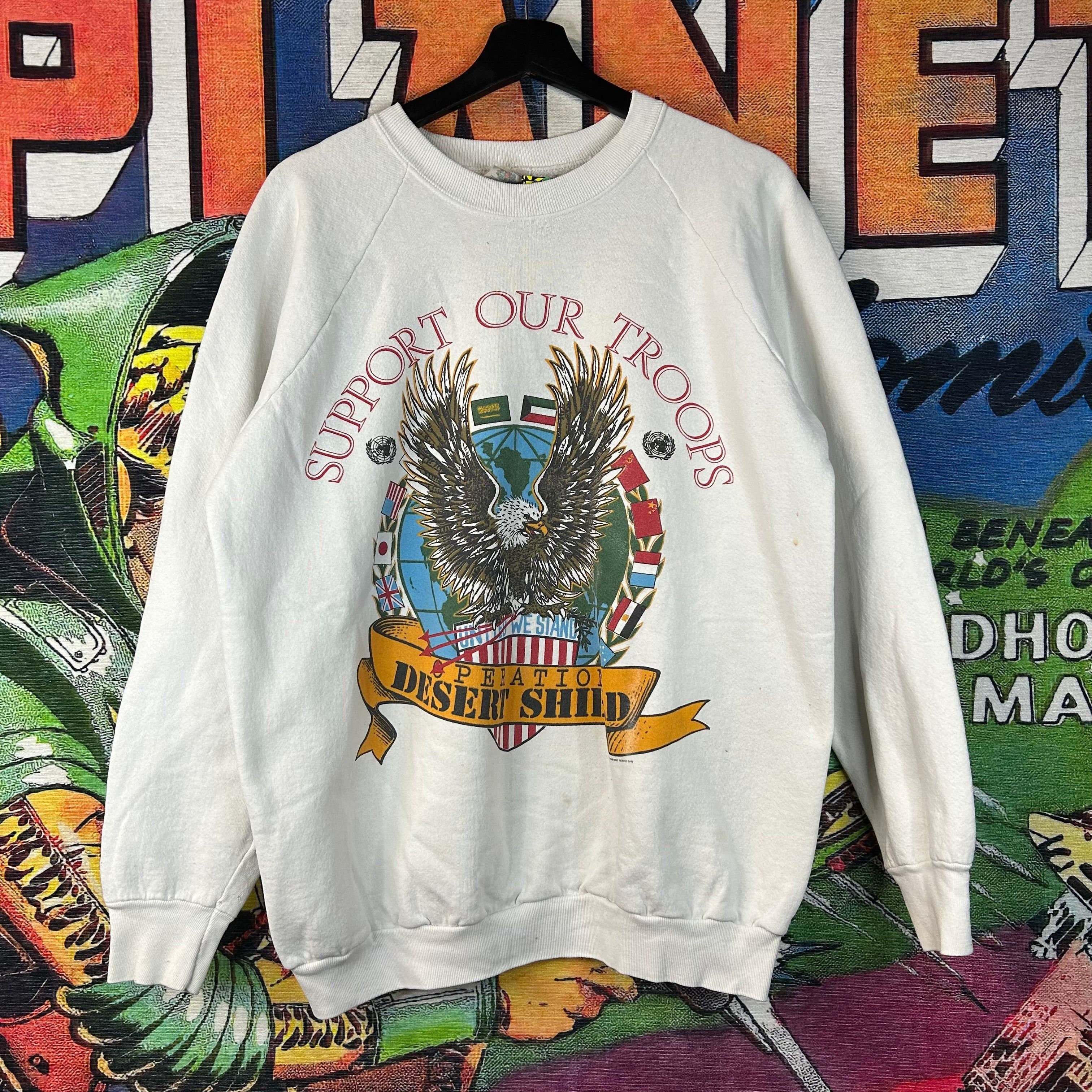 Vintage Vintage 90s Operation Desert Shield Sweatshirt Size XL Size US XL / EU 56 / 4 - 1 Thumbnail