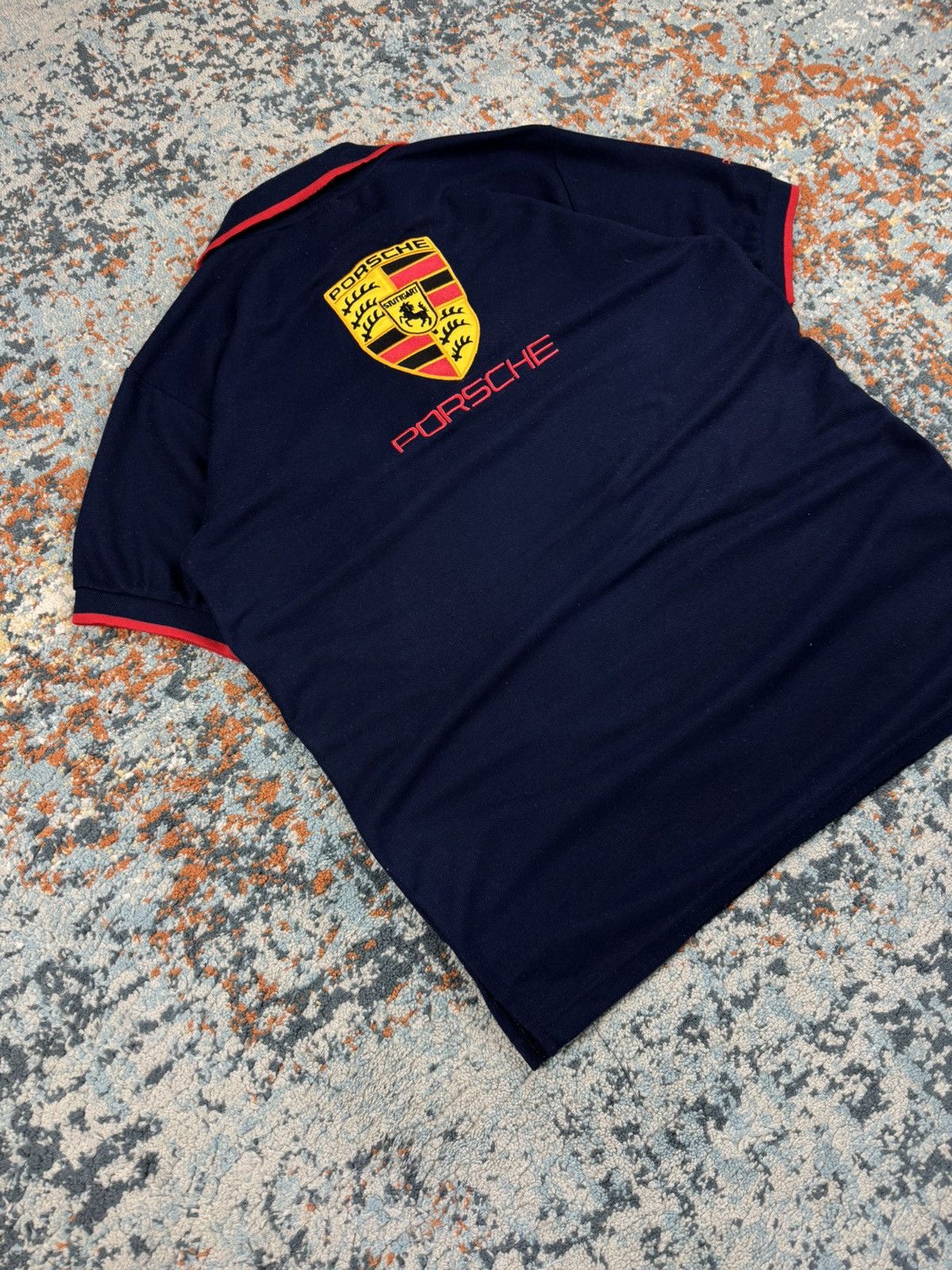 Porsche Design Vintage 90s Porsche embroidered logo polo tee racing Size US M / EU 48-50 / 2 - 4 Thumbnail