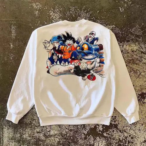 Designer × Japanese Brand Cartoon Dragon Ball pattern white all-match sweatshirt Size US L / EU 52-54 / 3 - 3 Thumbnail