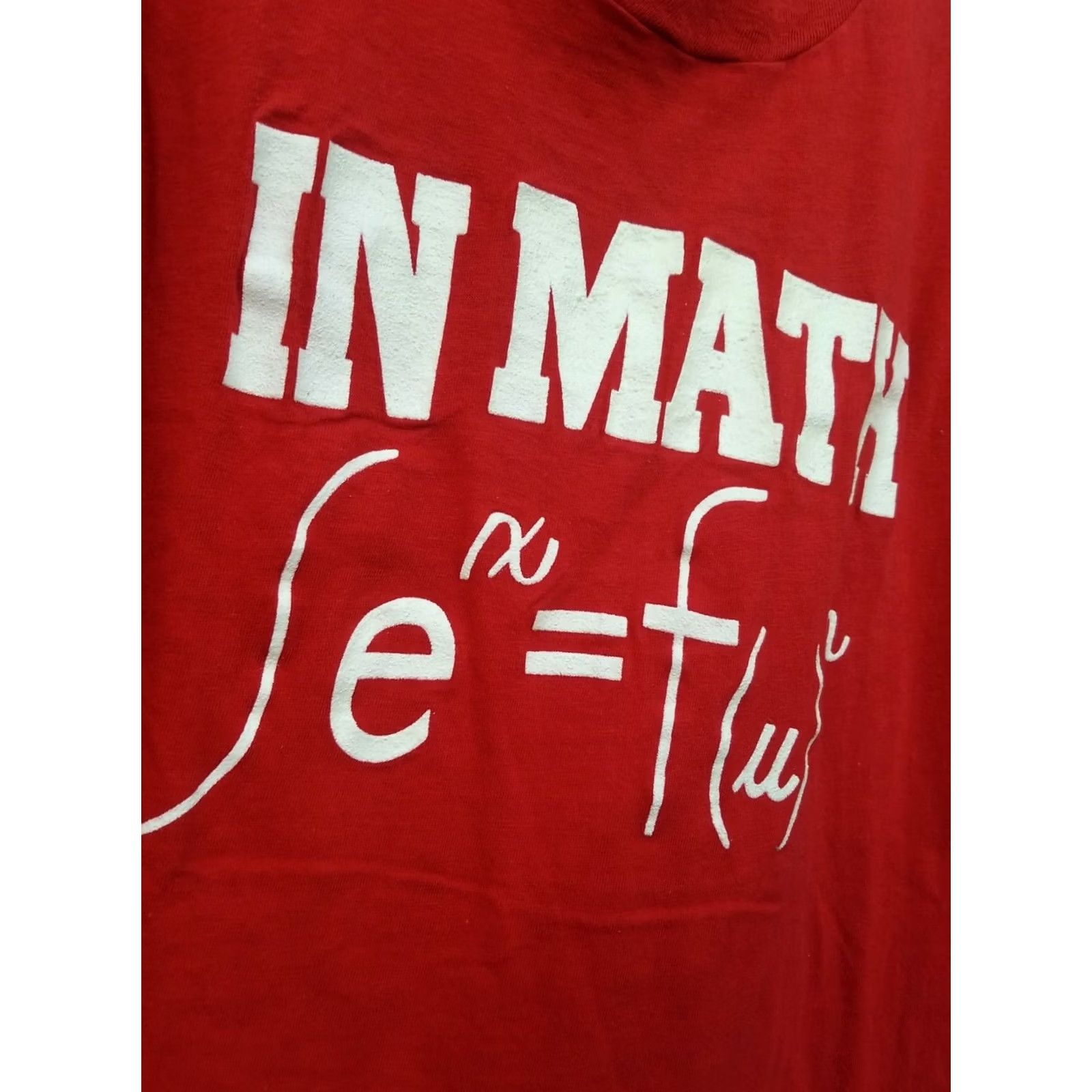 Vintage VTG 70s MATH Equation Sex is Fun Red Shirt M Mens Shirt 70s Math Graphic Tee -Nerd Novelty- Red Shirt Mens M Size US M / EU 48-50 / 2 - 2 Thumbnail