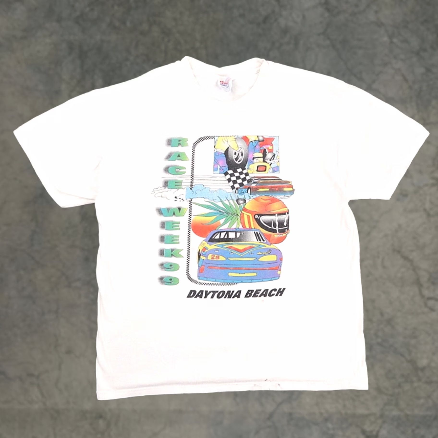 NASCAR VINTAGE Shirt Mens L White 90s NASCAR Daytona Race Week Short Sleeve Crew Neck Size US L / EU 52-54 / 3 - 1 Thumbnail