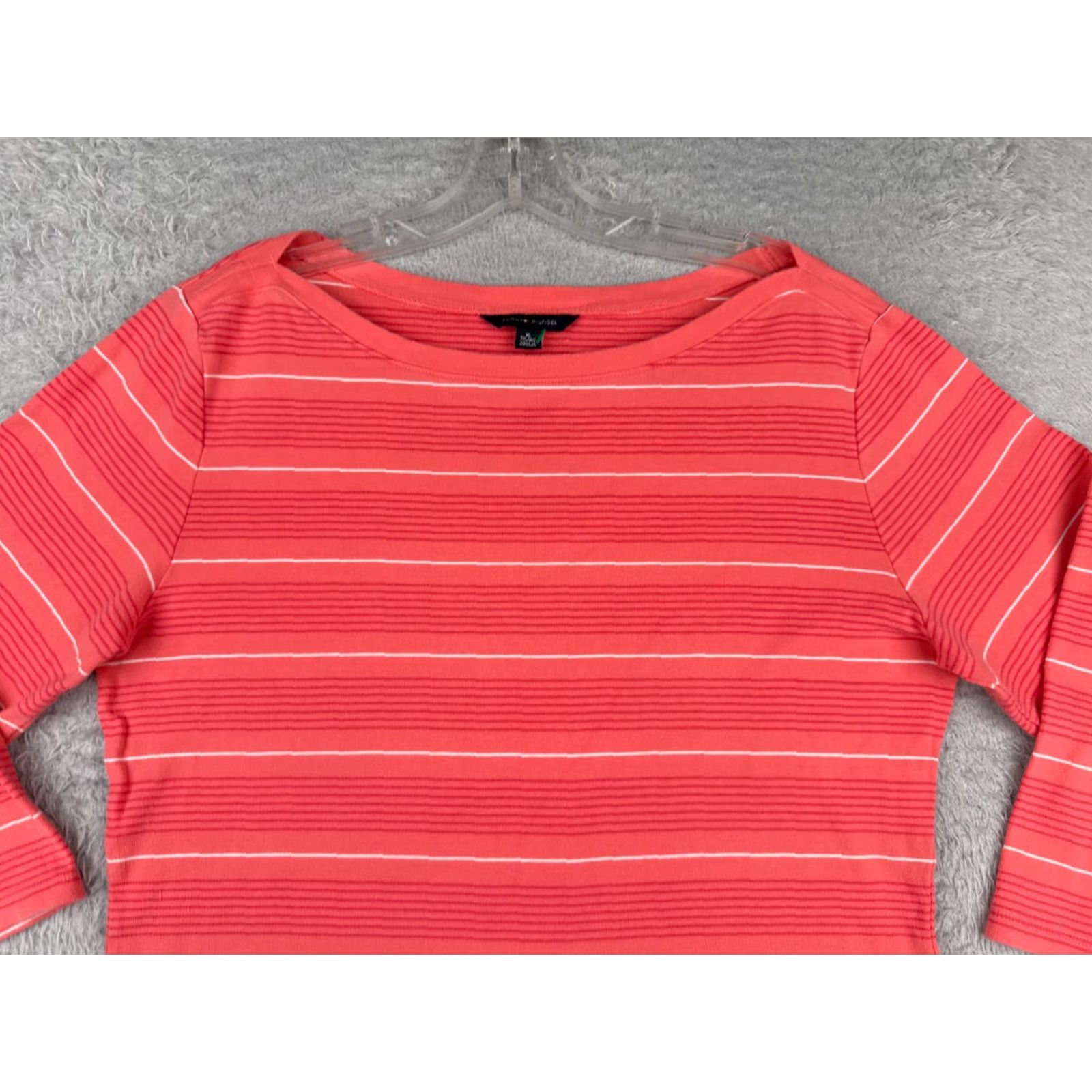 Tommy Hilfiger VINTAGE Tommy Hilfiger Pink Stripe Shirt Women XL 3/4 Sleeve Cotton Casual Women's Size XL / US 12-14 / IT 48-50 - 4 Thumbnail
